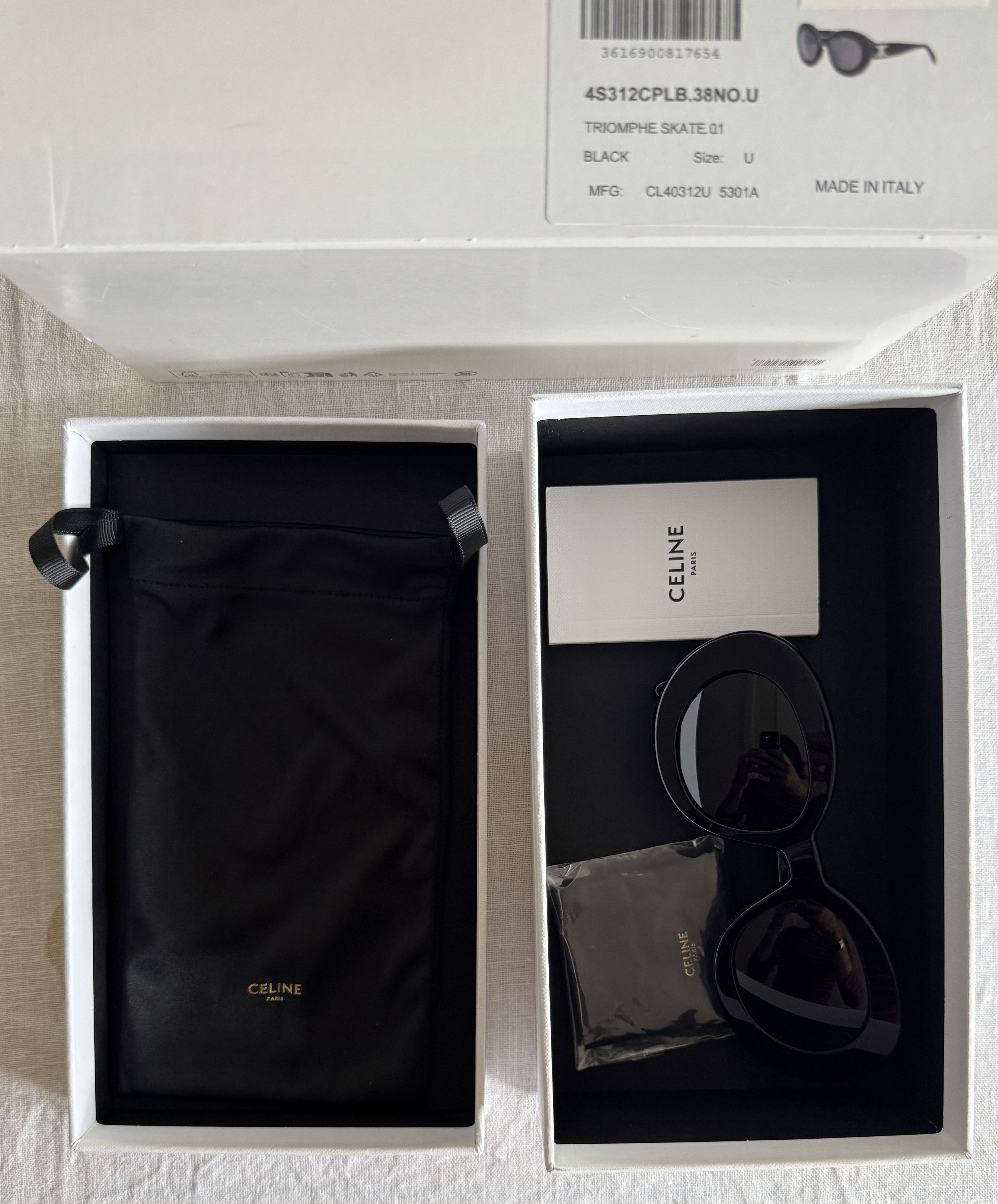 Celine CELINE TRIOMPHE SKATE 01 SUNGLASSES Black x Hedi Slimane Size ONE SIZE - 6 Thumbnail