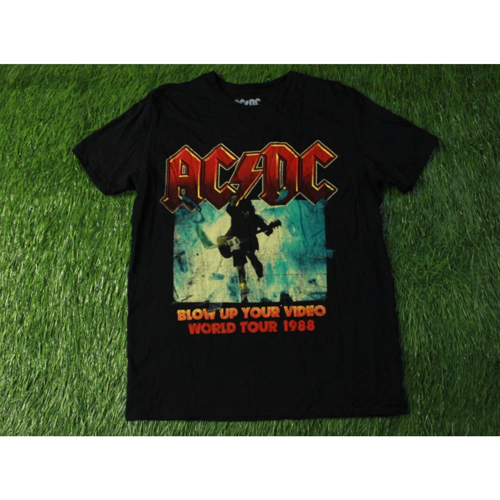 Vintage AC/DC Shirt Men Small Black | Blow Up Your Video World Tour 1988 Print Official Product 2018 Tee Short Sleeve 66cm 50cm Pit to Pit Size US M / EU 48-50 / 2 - 2 Thumbnail