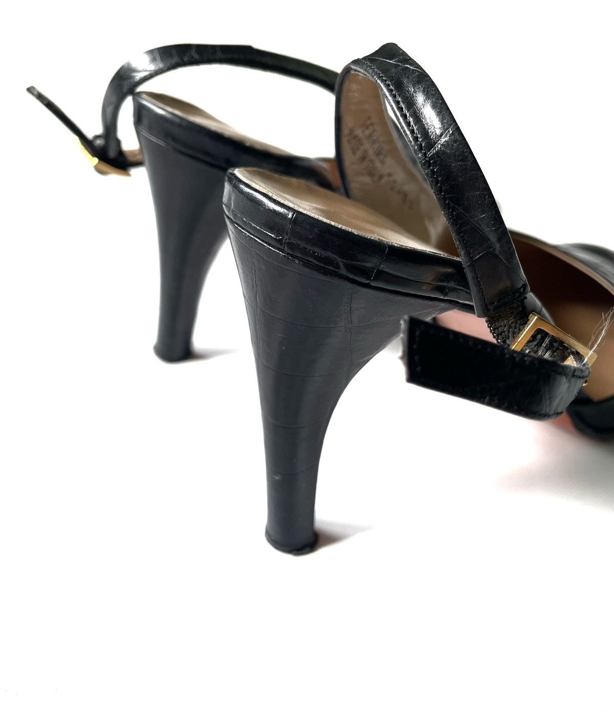 Bally Bally Terrina Women Croc Style Leather Heels Size 37.5 Italy Size US 7.5 / IT 37.5 - 8 Thumbnail