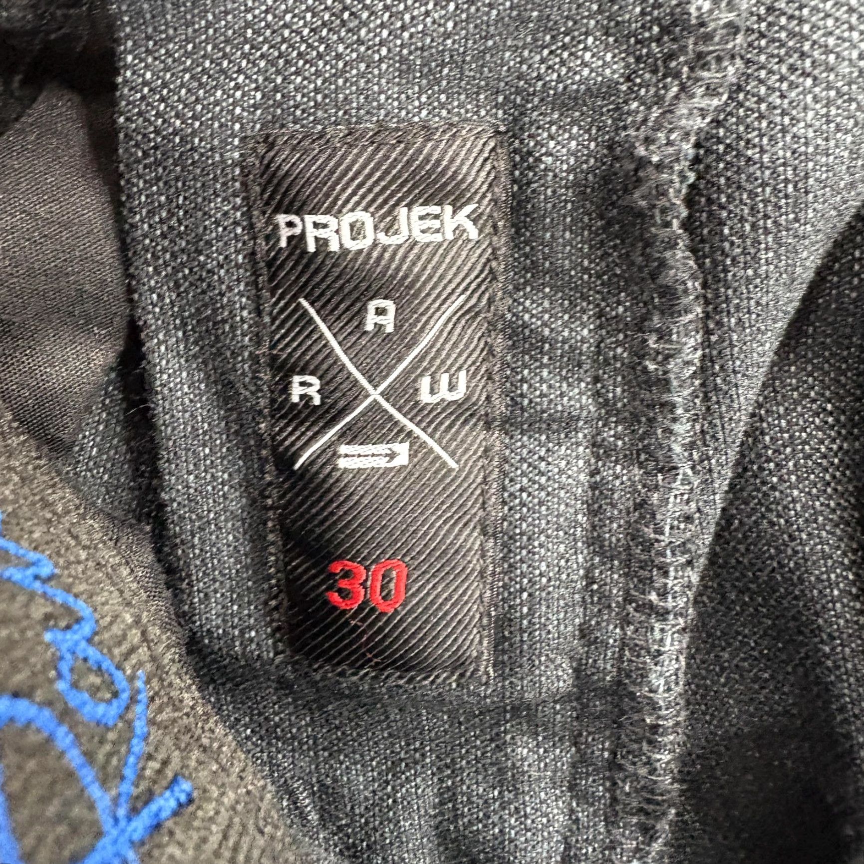 Vintage PROJEK Raw ACTI FLEX Pants Slim 5-Pocket Men 30x32 Black Chino Material Rayon Nylon Spandex Skinny Front Zip Logo Comfort Pockets Casual Vintage No Size US 30 / EU 46 - 7 Thumbnail