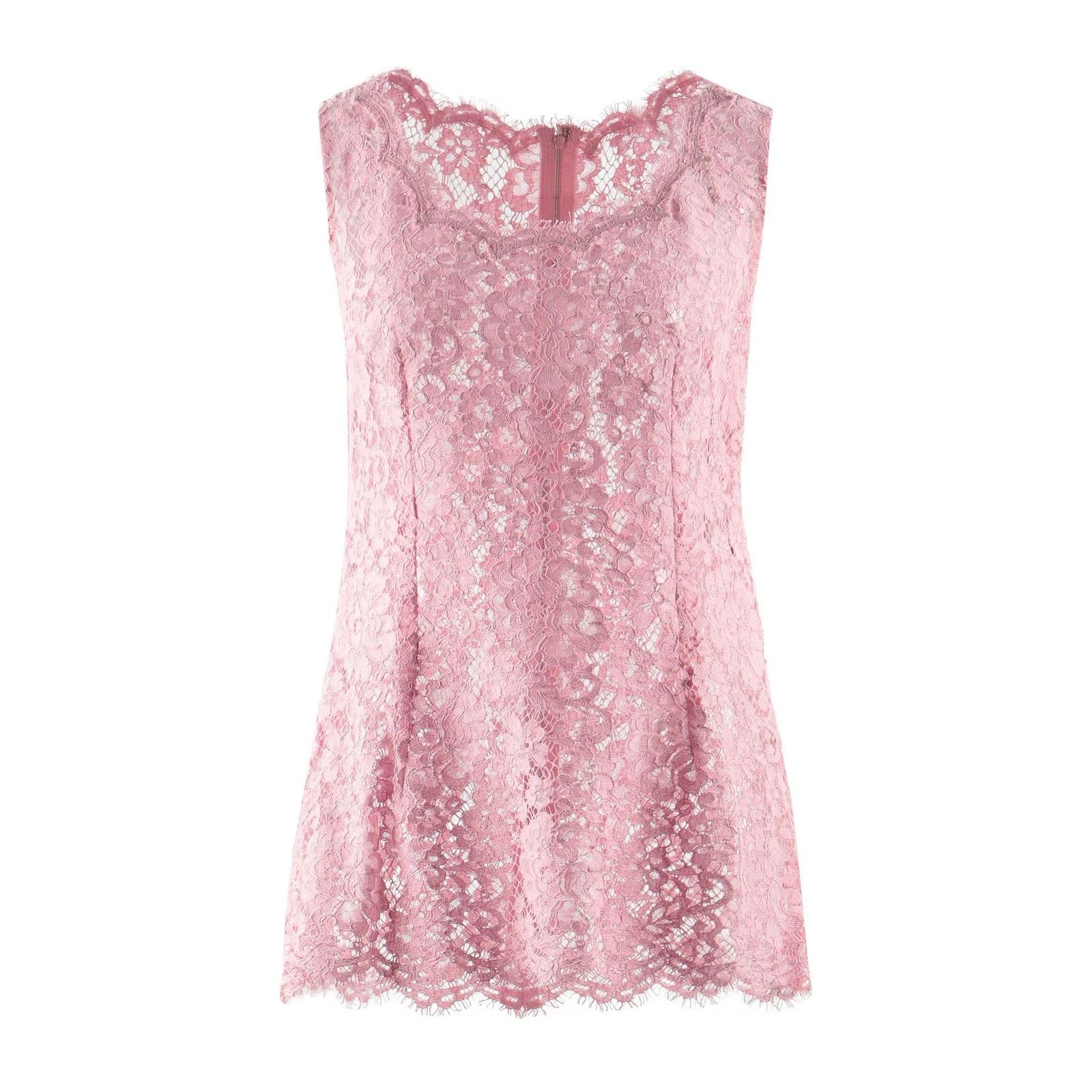 Dolce & Gabbana Dolce & Gabbana Pink Lace Sleeveless Tank Top Blouse IT 40 S Size S / US 4 / IT 40 - 1 Thumbnail
