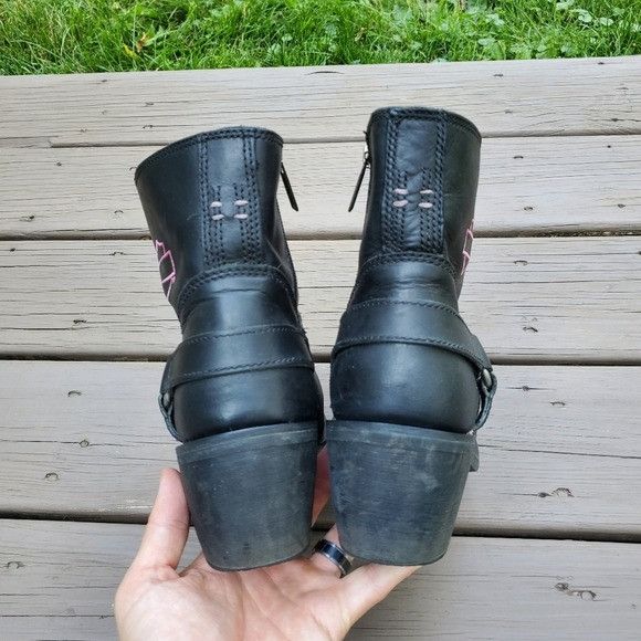 Harley Davidson × Vintage Harley Davidson Wolverine Morgan Black Leather Moto Boots Size US 9.5 / IT 39.5 - 5 Thumbnail