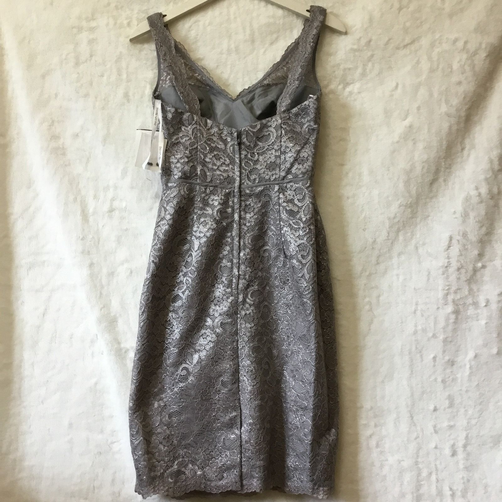 Other David's Bridal Short Tank Metallic Lace Dress Size XS / US 0-2 / IT 36-38 - 6 Thumbnail