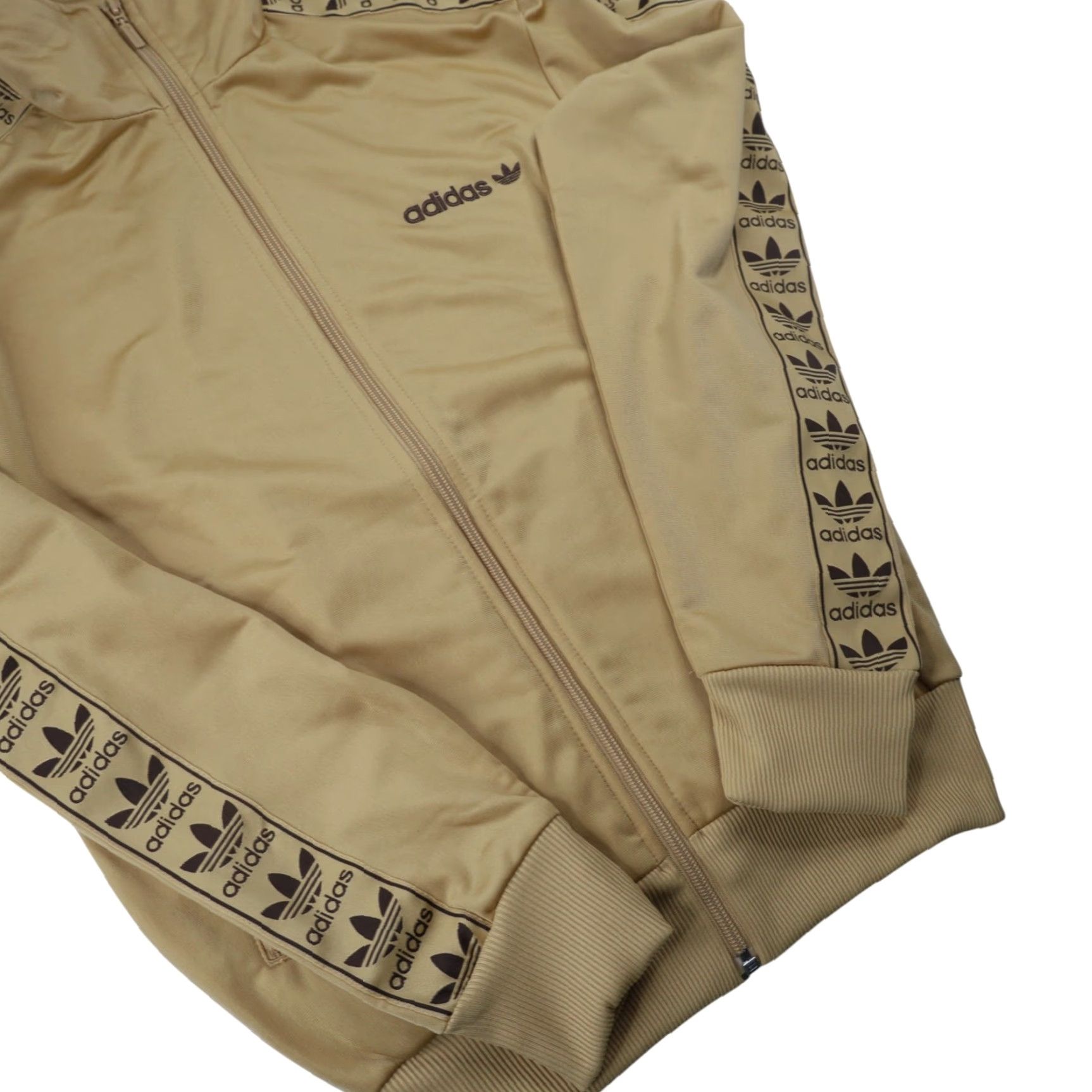 Adidas NWT Adidas Originals Track Jacket Mens Small Gold Tinto Repeat Tape Logo Size US S / EU 44-46 / 1 - 3 Thumbnail