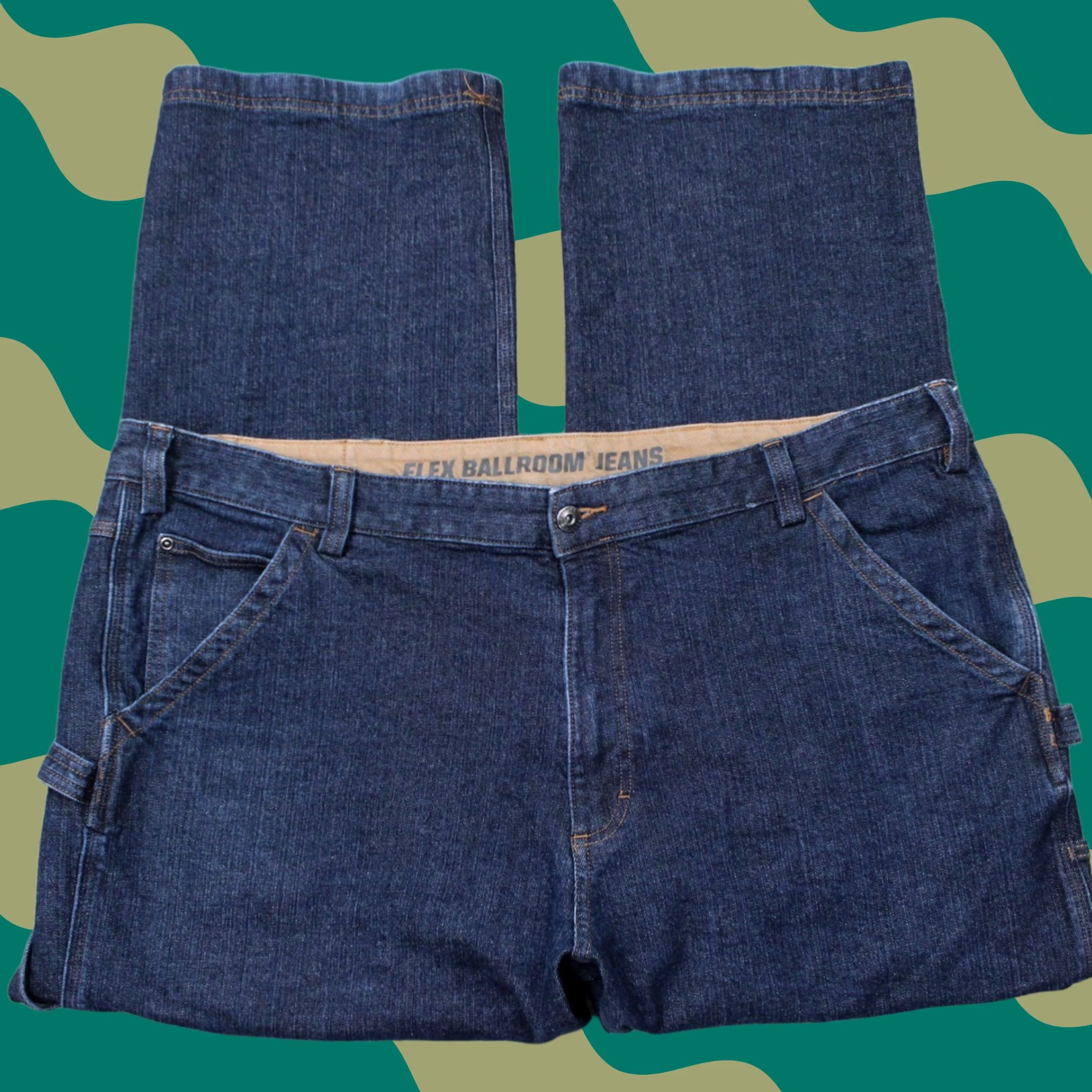 Vintage Duluth Jeans Mens 44x30 Blue DuluthFlex Ballroom Relaxed Fit Carpenter Stretch Size US 44 / EU 60 - 1 Thumbnail