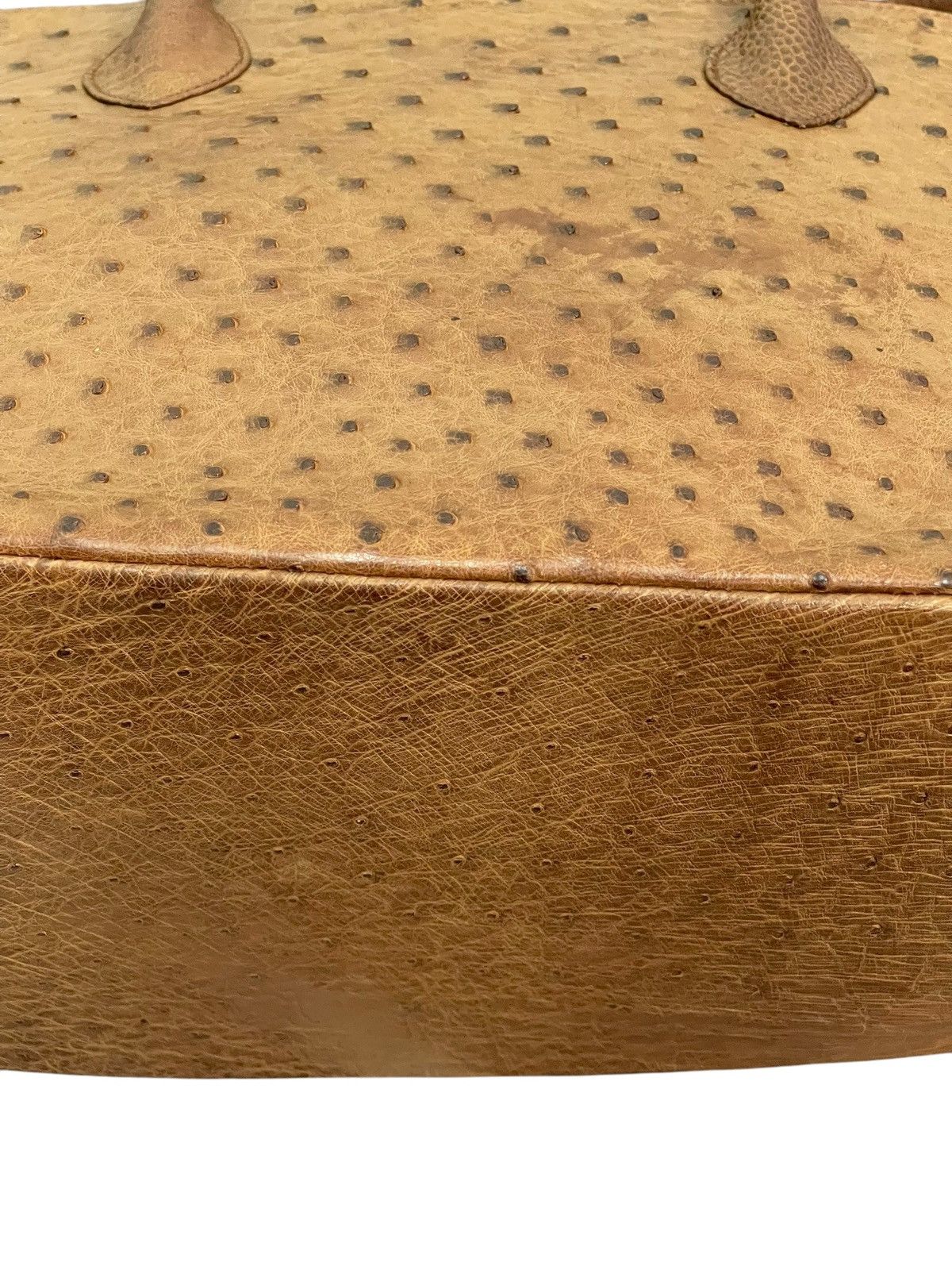 Genuine Leather Full Leather Ostritch Patina Vtg Unknown Tote Bag 2🟩0 Size ONE SIZE - 7 Thumbnail