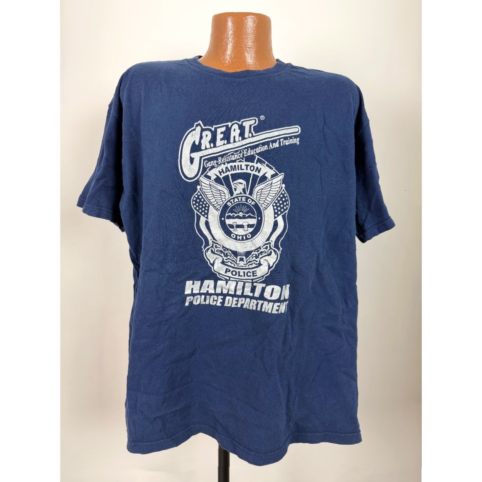 Fruit Of The Loom VINTAGE Fruit of the Loom 90s GREAT Graphic Print Shirt Adult XL Blue Lightweight Crew Neck Mens Size US XL / EU 56 / 4 - 2 Thumbnail