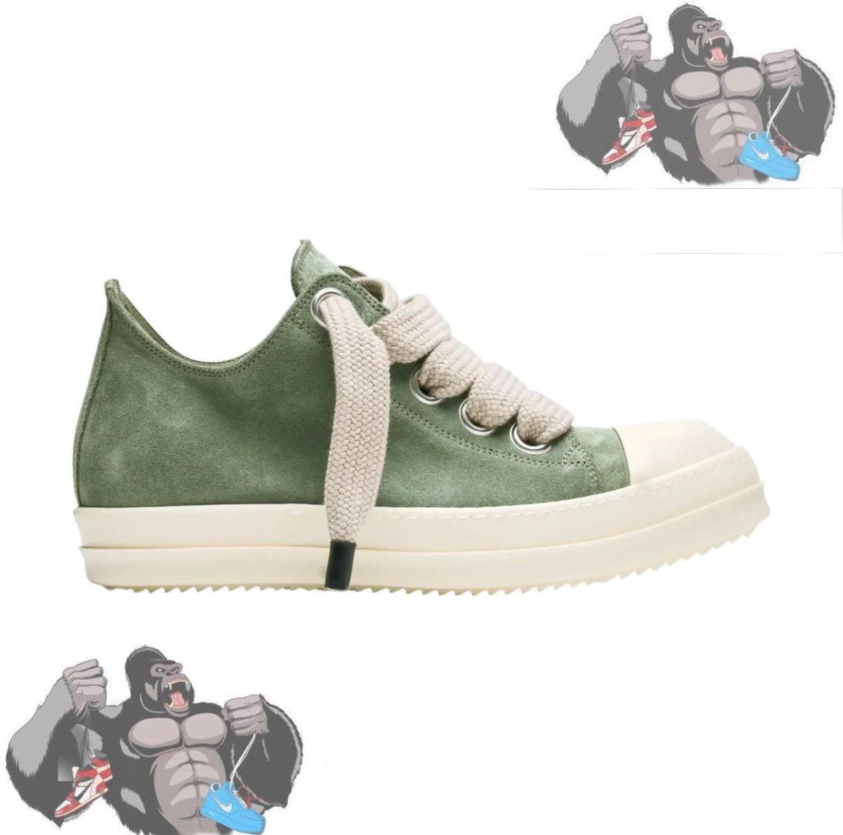 Rick Owens Rick Owens Ramone Low Jumbo Lace Celadon/Milk Size US 8 / EU 41 - 1 Thumbnail