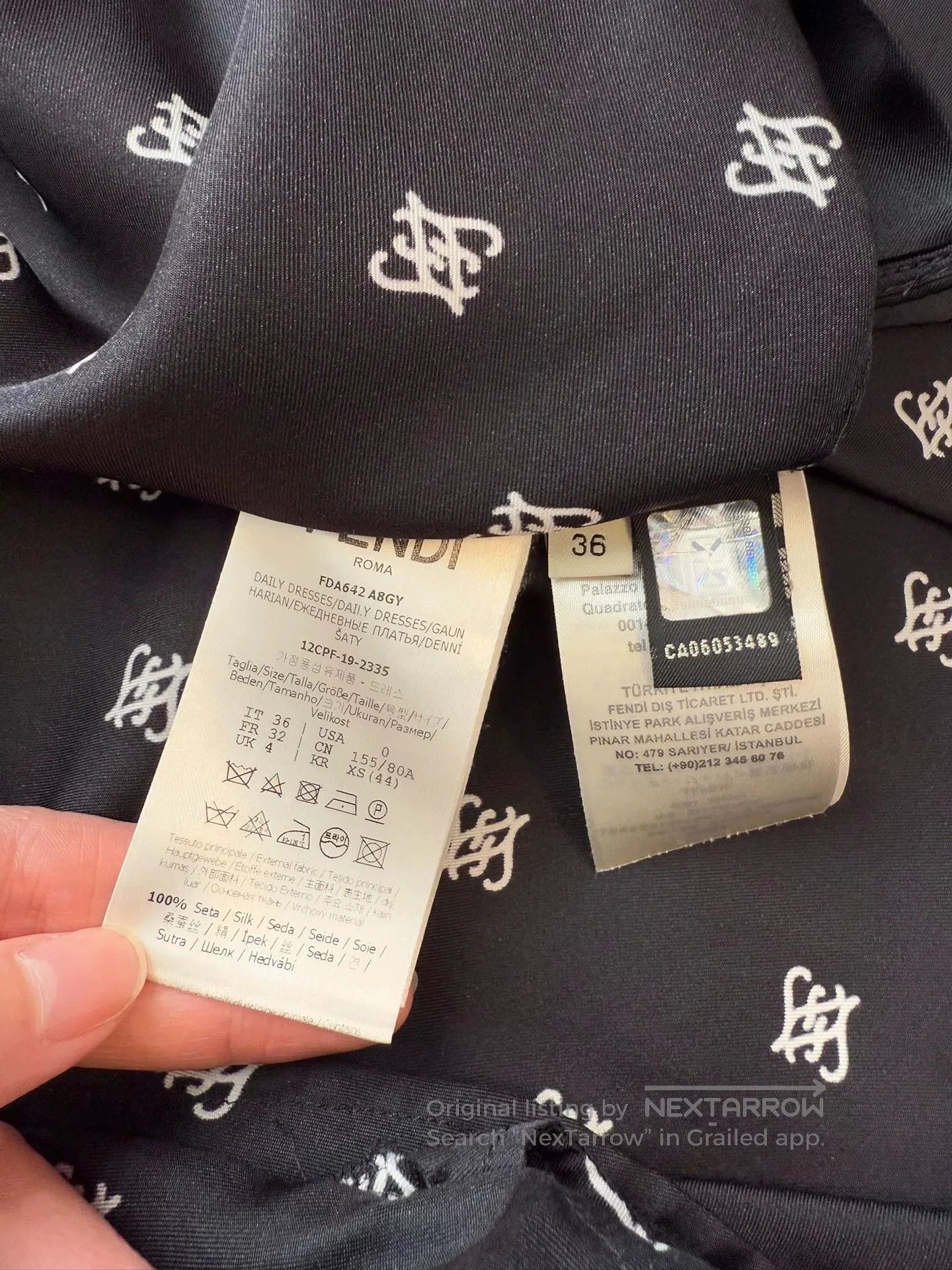 Fendi Fendi Silk Logo Shirt Dress. Size US 36 / EU 52 - 8 Thumbnail