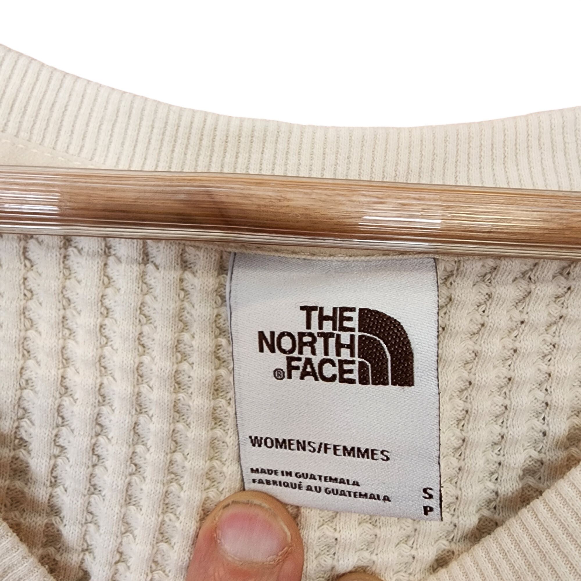 The North Face The North Face Womens White Waffle Knit Pullover Sweatshirt Size S / US 4 / IT 40 - 3 Thumbnail