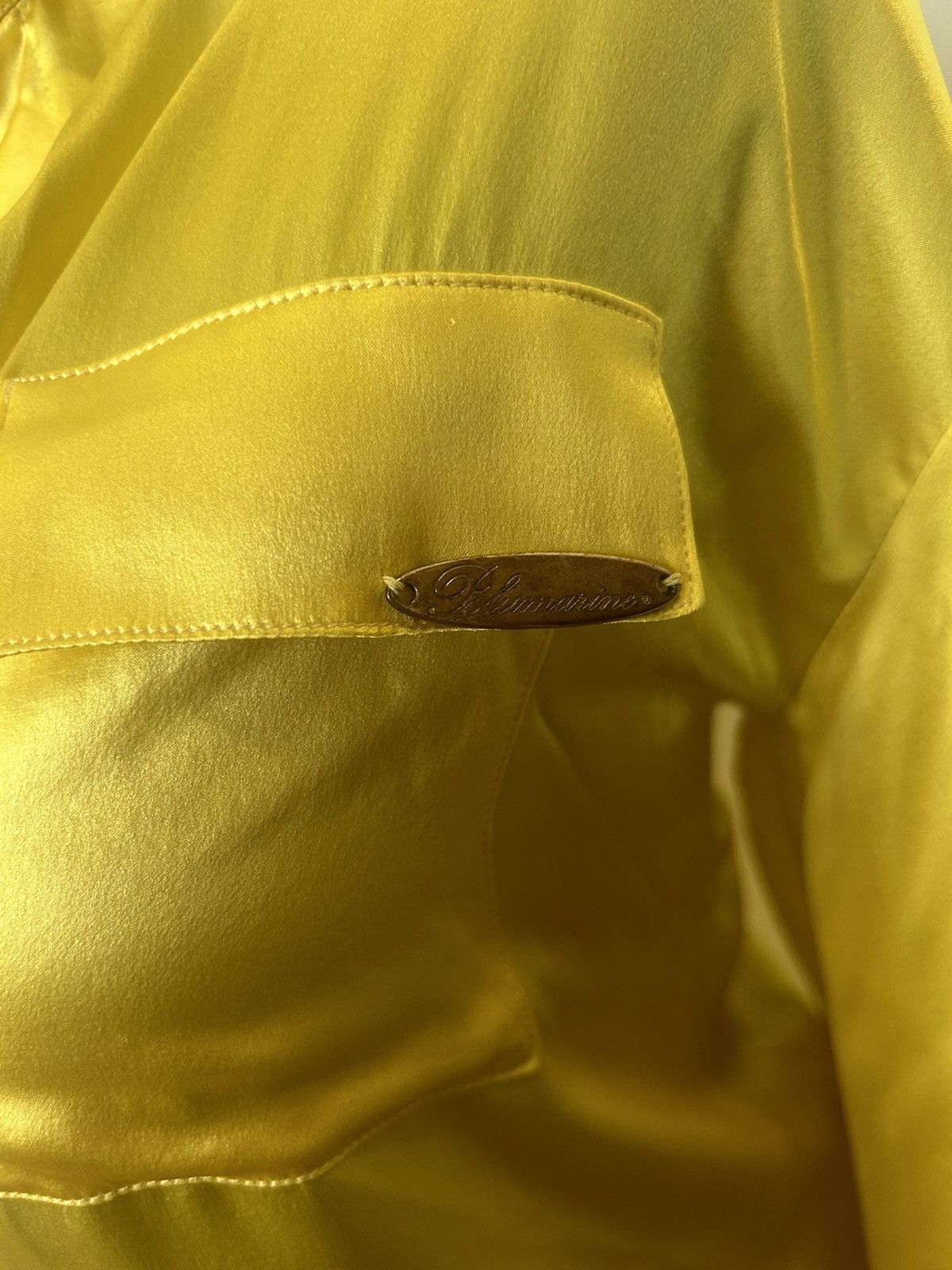 Blumarine Yellow satin silk bulmarine office button up Size M / US 6-8 / IT 42-44 - 3 Thumbnail