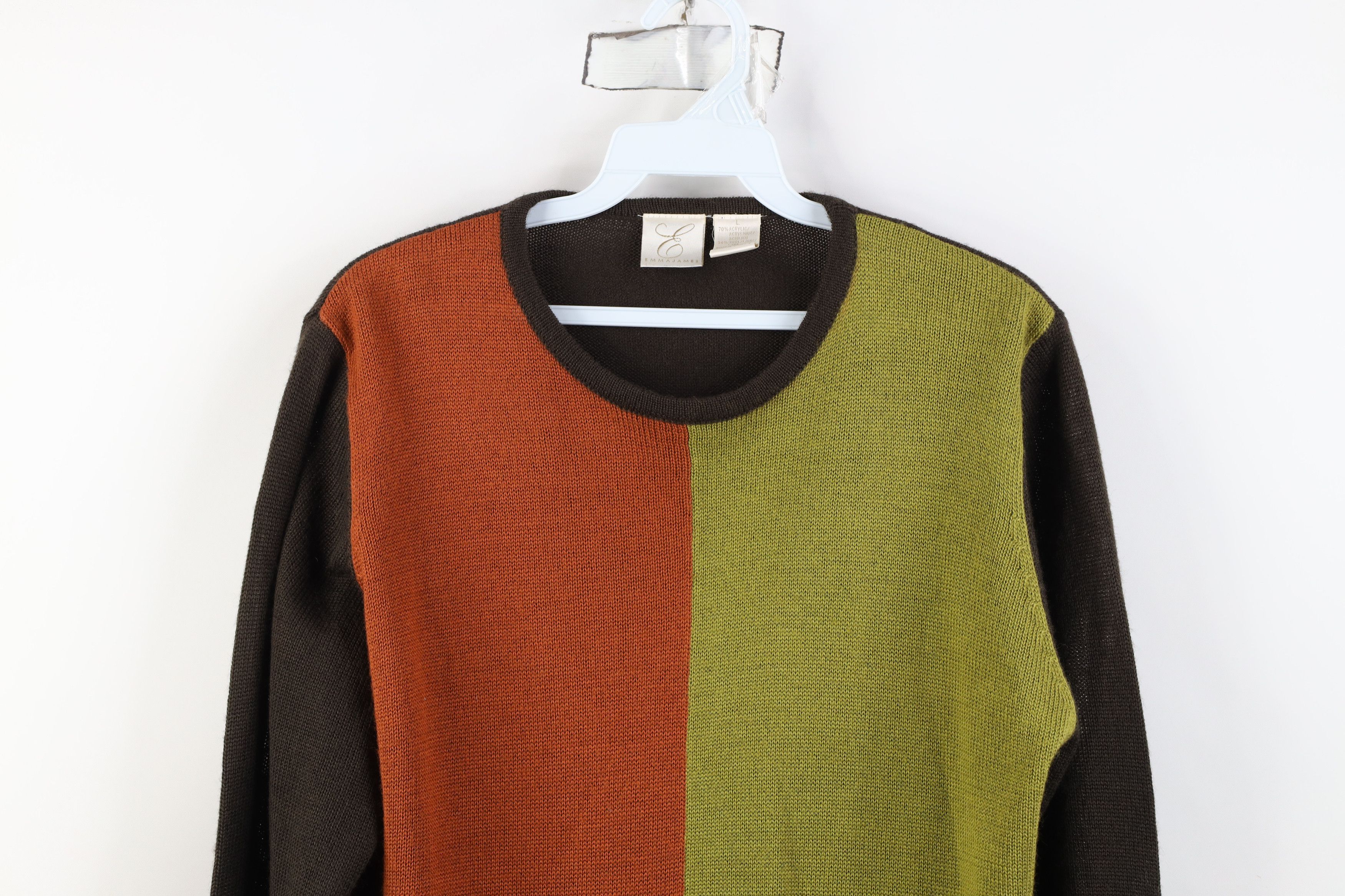 Vintage Vintage 90s Streetwear Knit Collar Block Tunic Sweater Size L / US 10 / IT 46 - 2 Thumbnail