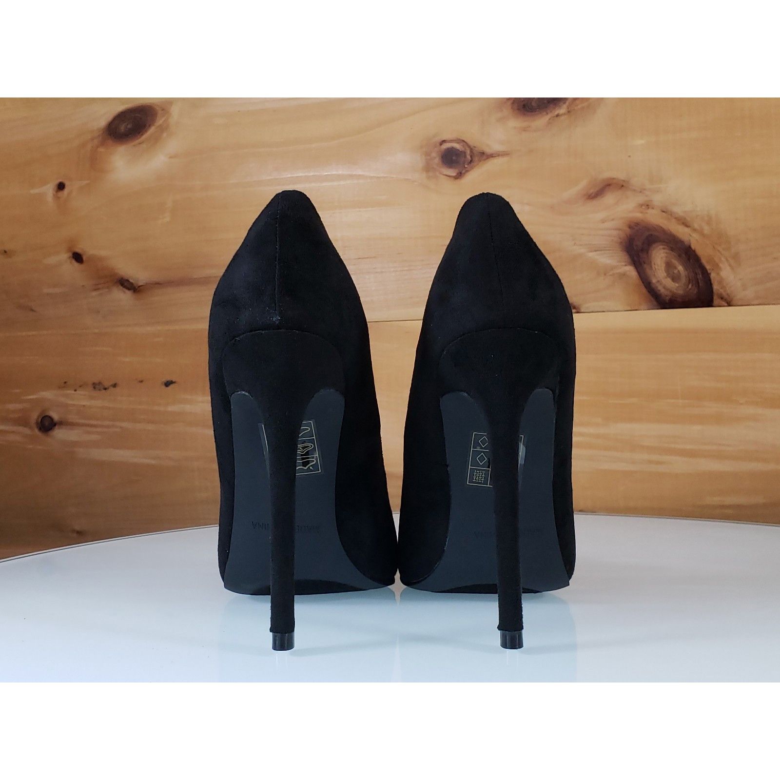 Other Red Cherry Soft Black Vegan Suede Pointy Toe Pump Shoe 4.5" Size US 6 / IT 36 - 6 Thumbnail