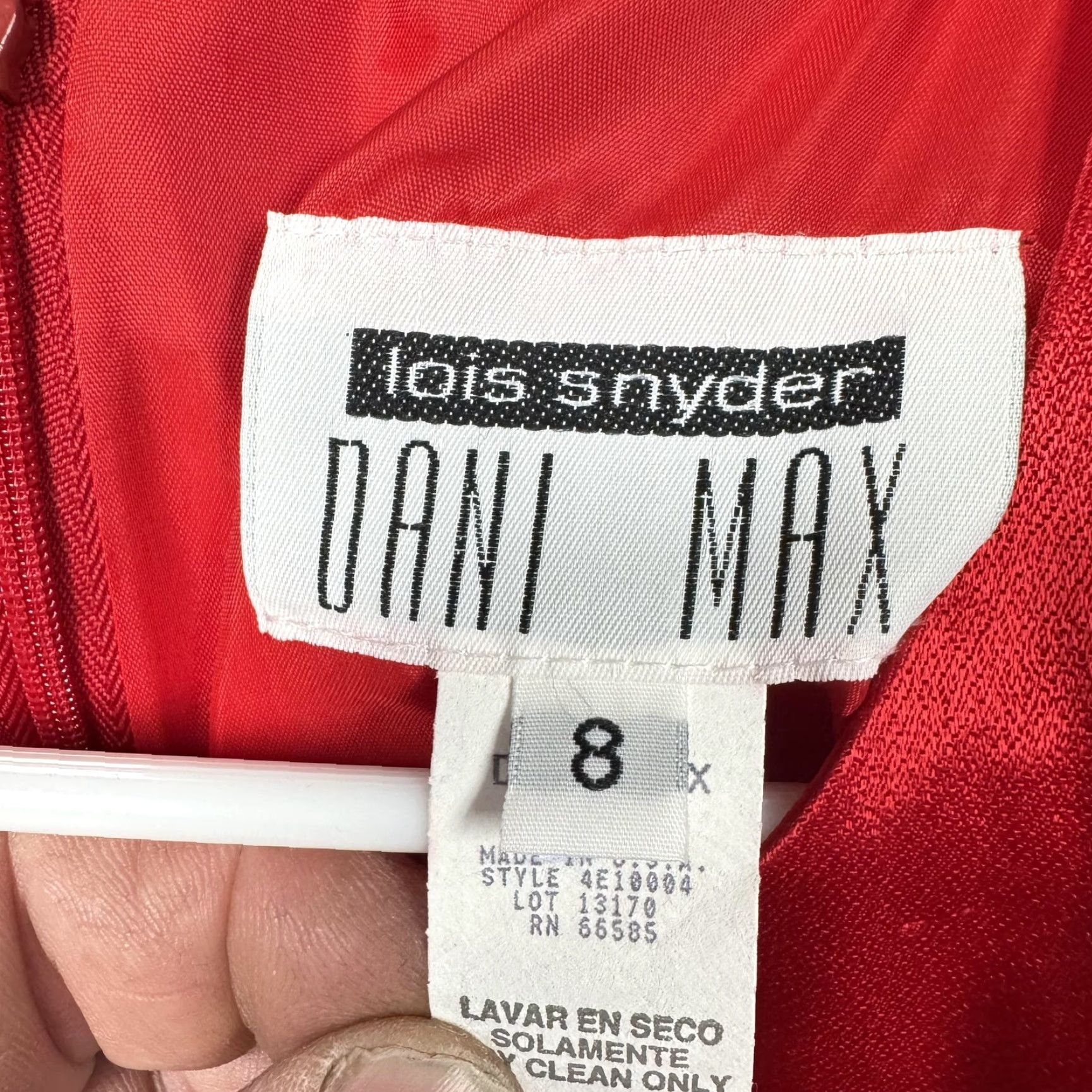 Vintage VINTAGE Dani Max Dress 8 Women Long Satin Red Formal Evening 80s 90s Unites Union USA Sleeveless Party/Cocktail Womens Max Size M / US 6-8 / IT 42-44 - 4 Thumbnail