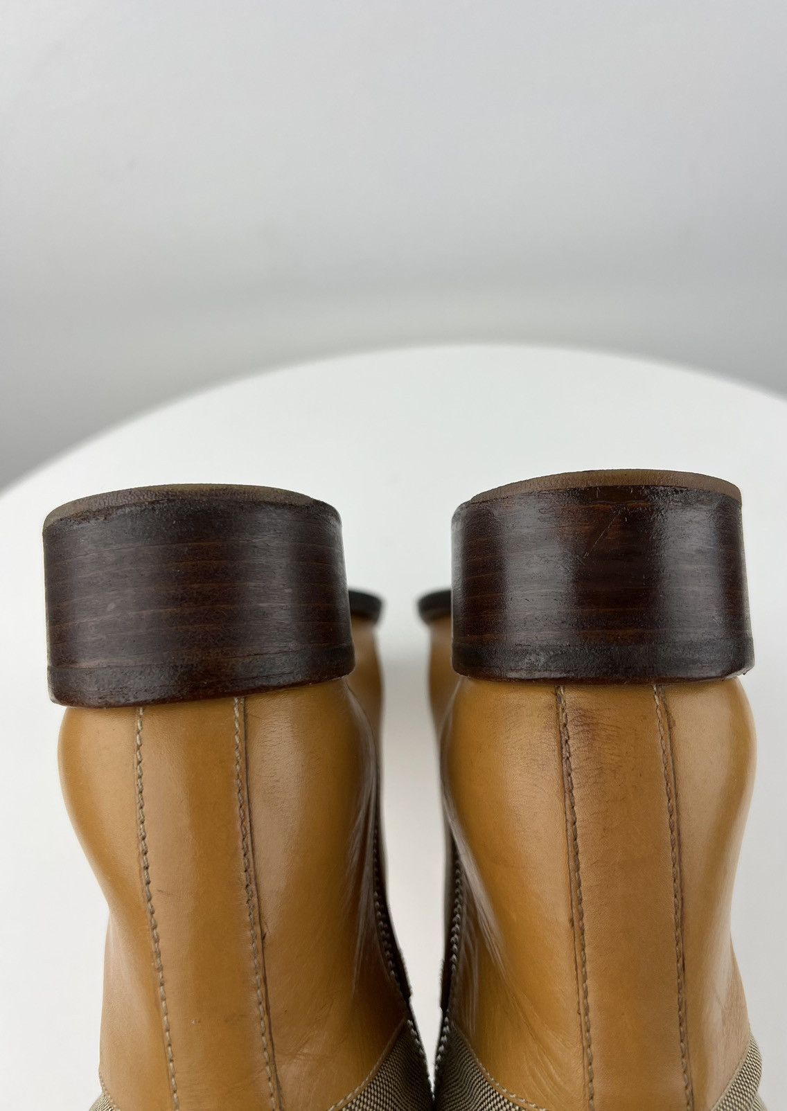 Prada PRADA MILANO Boots Leather Riding Tall Shoes Jacquard Logo Size US 6 / IT 36 - 12 Thumbnail