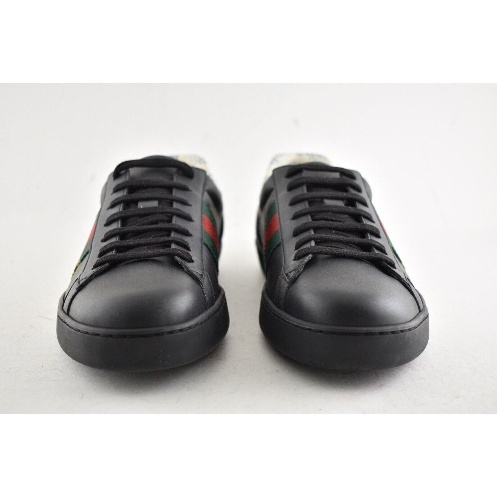 Gucci Gucci Mens Black New Ace Guccy Leather Gold Flat Low Top Size US 7.5 / EU 40-41 - 5 Thumbnail
