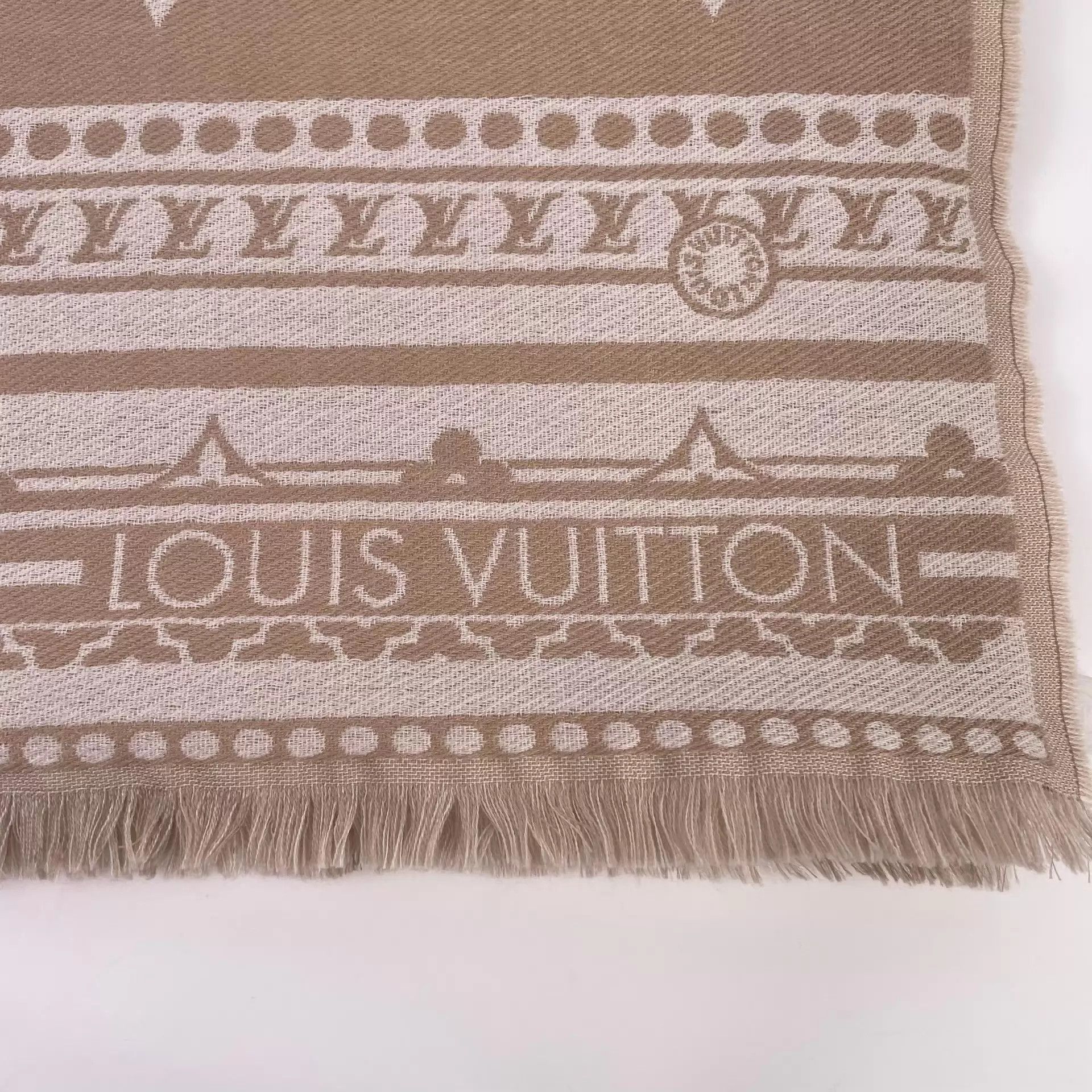 Louis Vuitton LV Wool Scarf Latte Color Size ONE SIZE - 8 Thumbnail