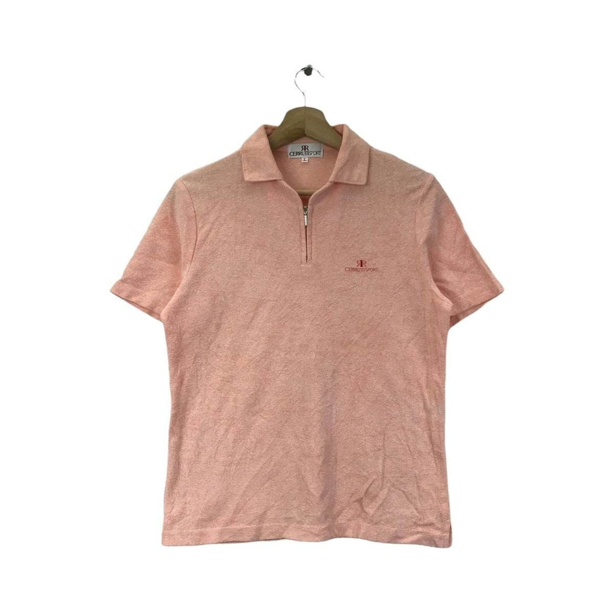 Vtg CERRUTI 1881 PARIS SPORT Peach Golf Polo Tee Shirt Minimalist online Design