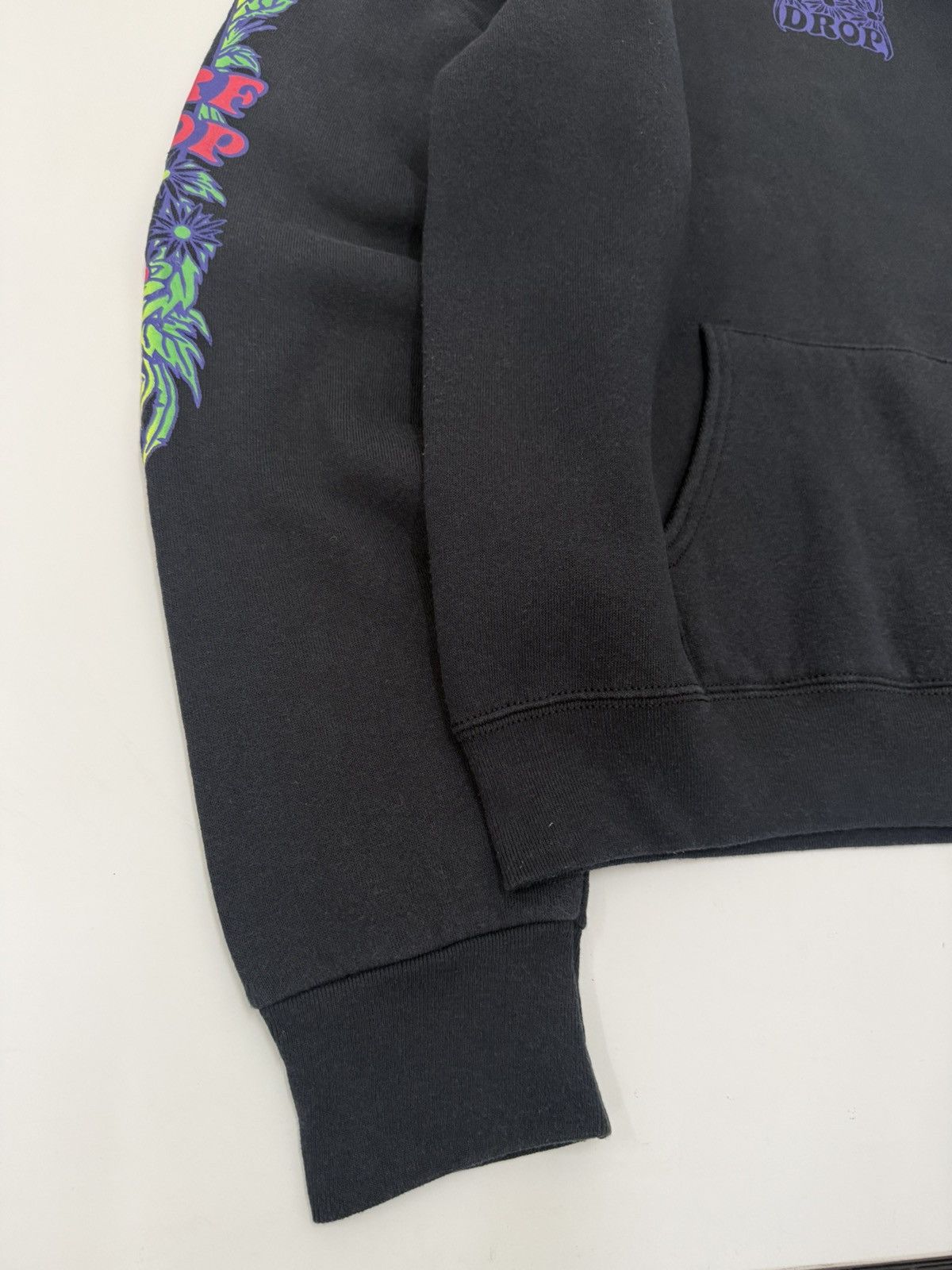 Vintage 🔥 Vtg Surf Drop Hoodie in Black Psychedelic Surf Streetwear Size US L / EU 52-54 / 3 - 3 Thumbnail