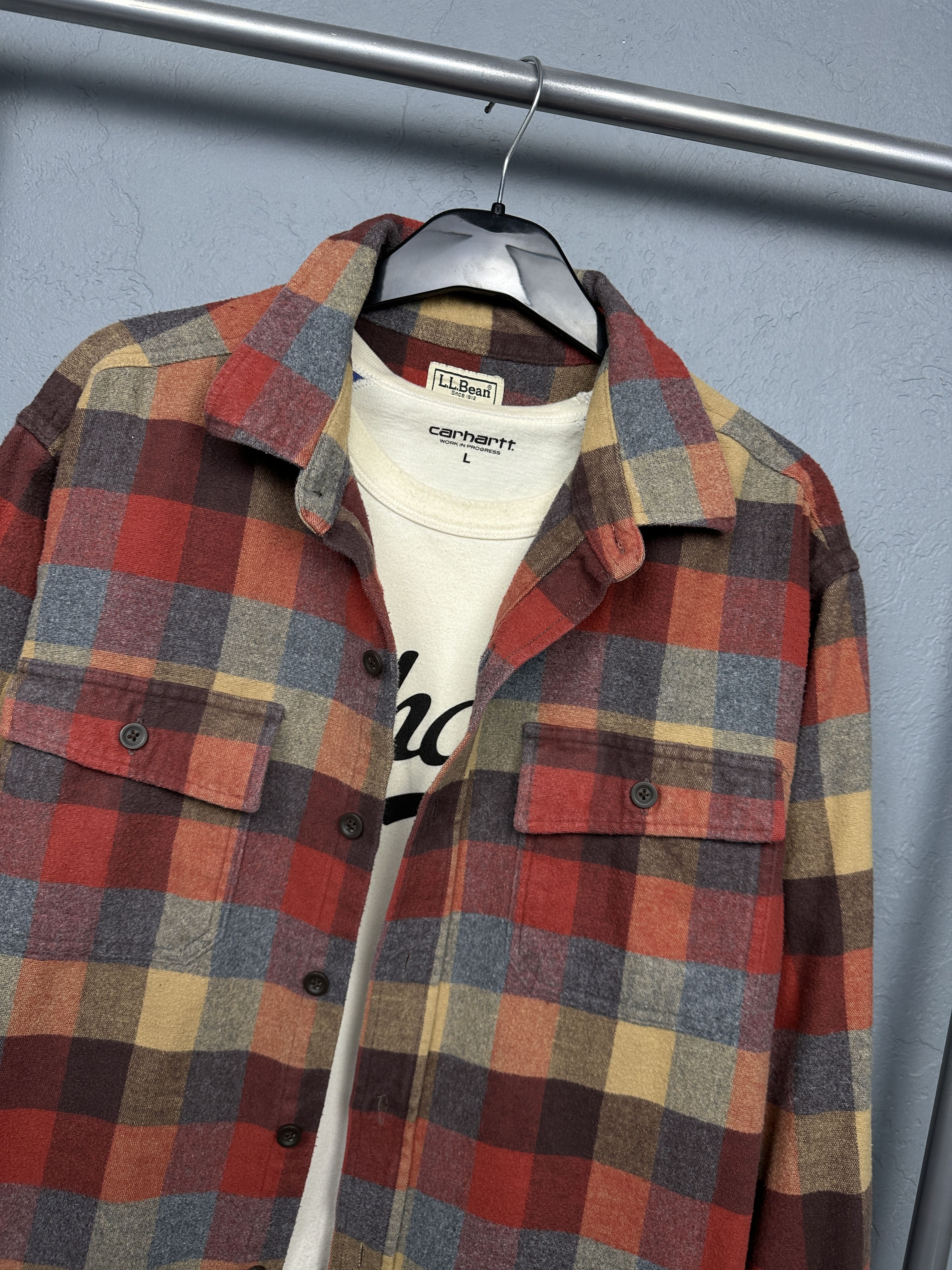 L.L. Bean L.L. Bean Vintage Mens Flannel Plaid Shirt Size US L / EU 52-54 / 3 - 2 Thumbnail