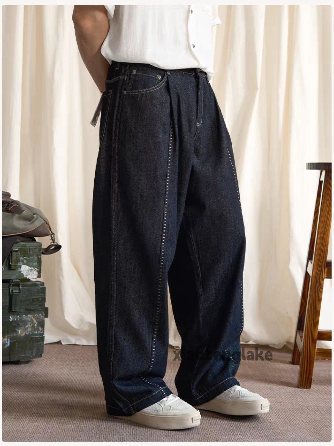 Vintage otl supreme Stussy style wide Leg patchwork y2k jeans Size US 34 / EU 50 - 1 Thumbnail
