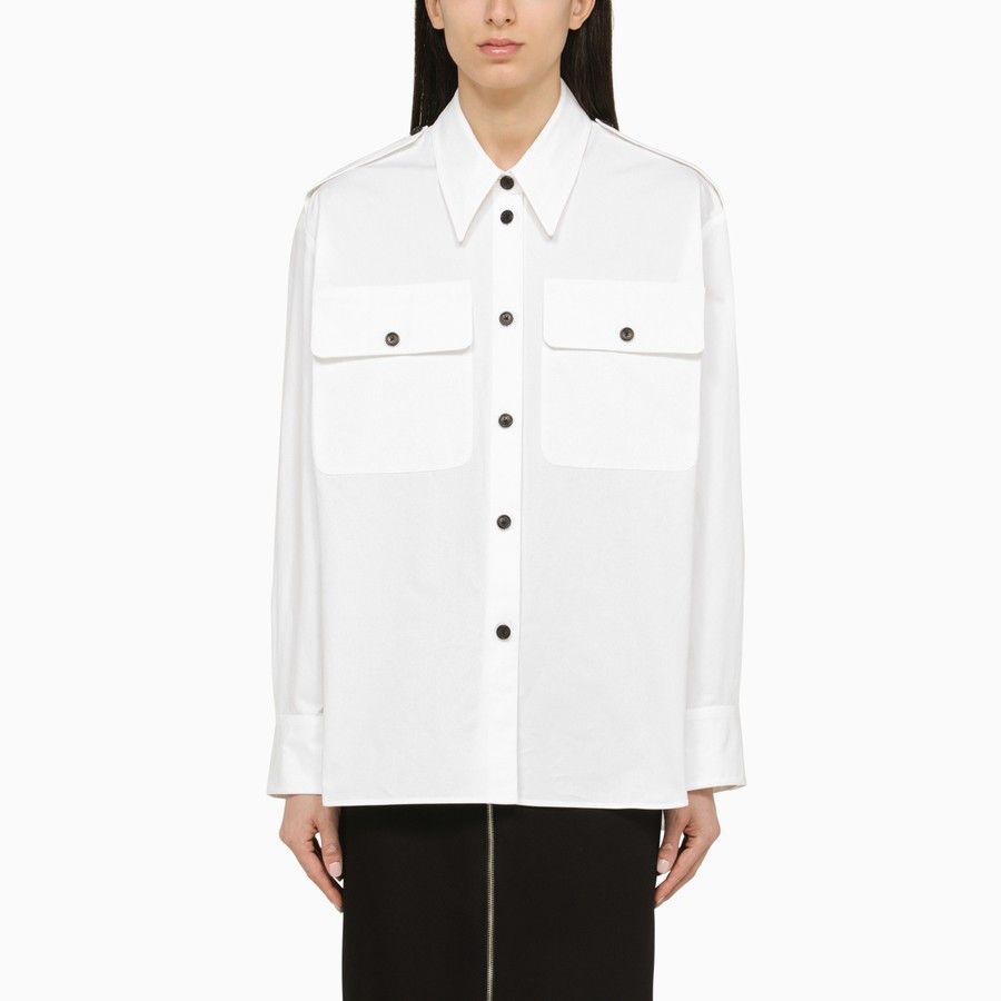 KHAITE o1d2blof0824 Missa Cotton Shirt in White Size S / US 4 / IT 40 - 1 Thumbnail