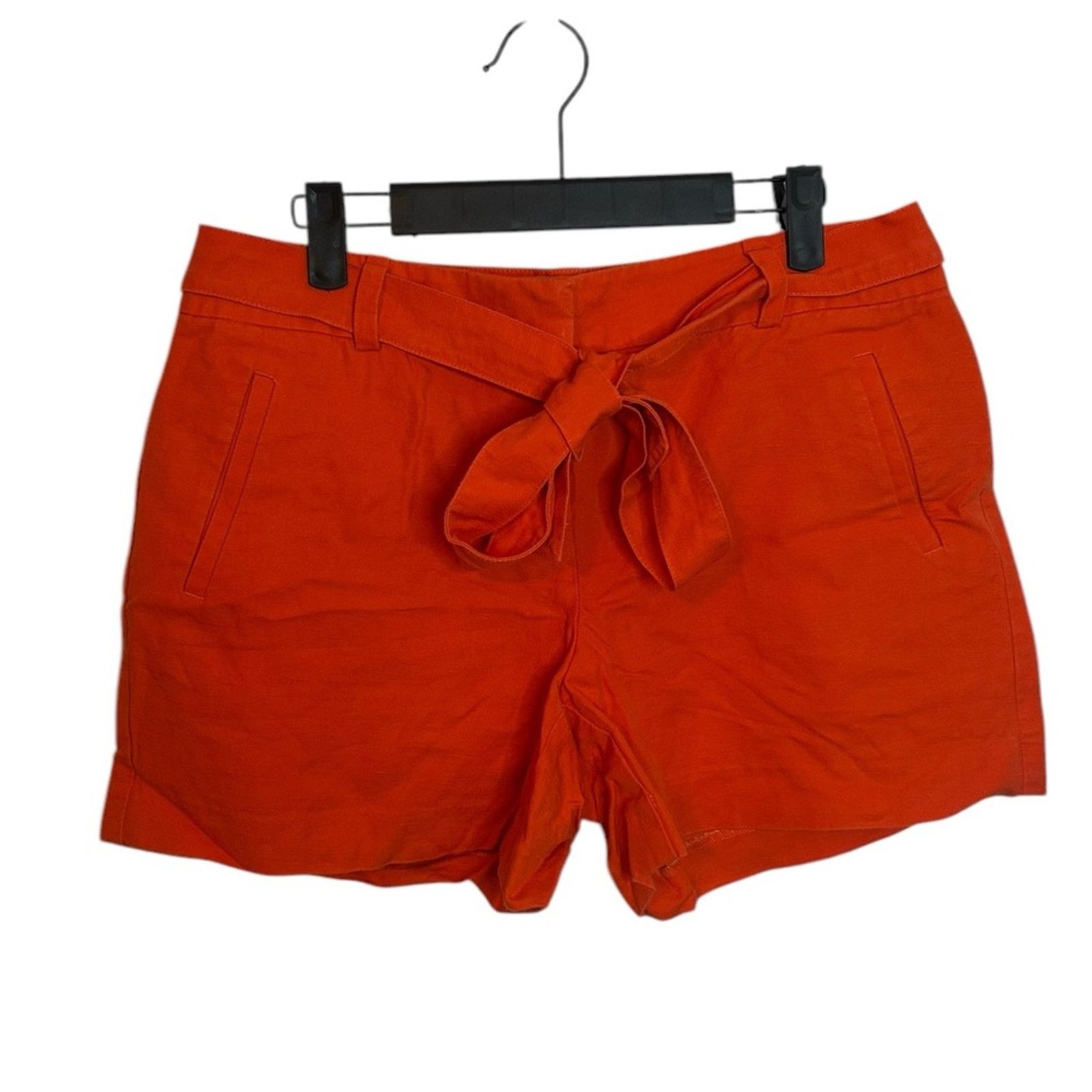 Loft Loft Orange Linen Belted Chino Shorts Size 27" / US 4 / IT 40 - 1 Thumbnail