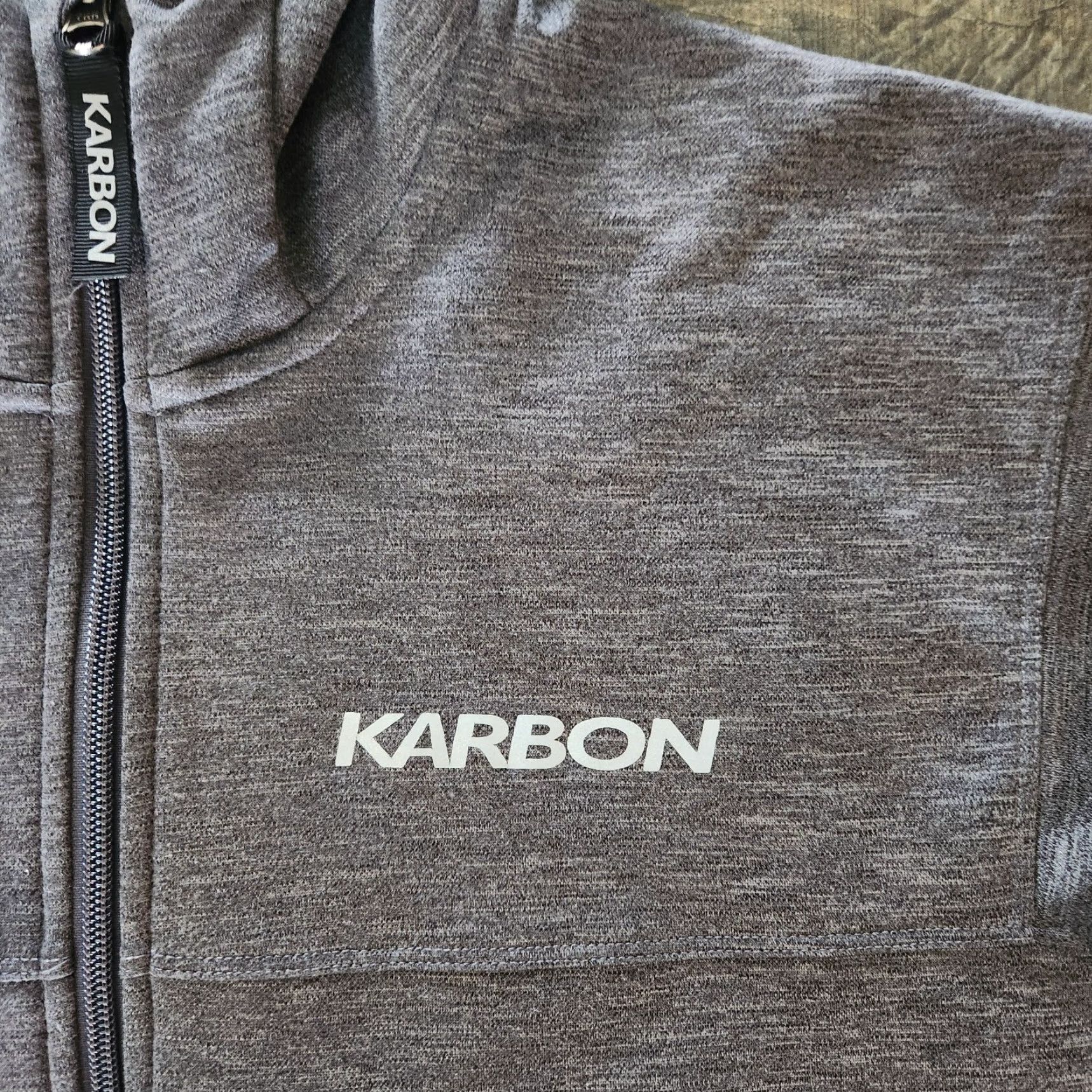 Carbon Karbon Full Zip Hoodie Sweatshirt Mens XL Heather Gray Ski Snowboard Activewear Size US XL / EU 56 / 4 - 7 Thumbnail