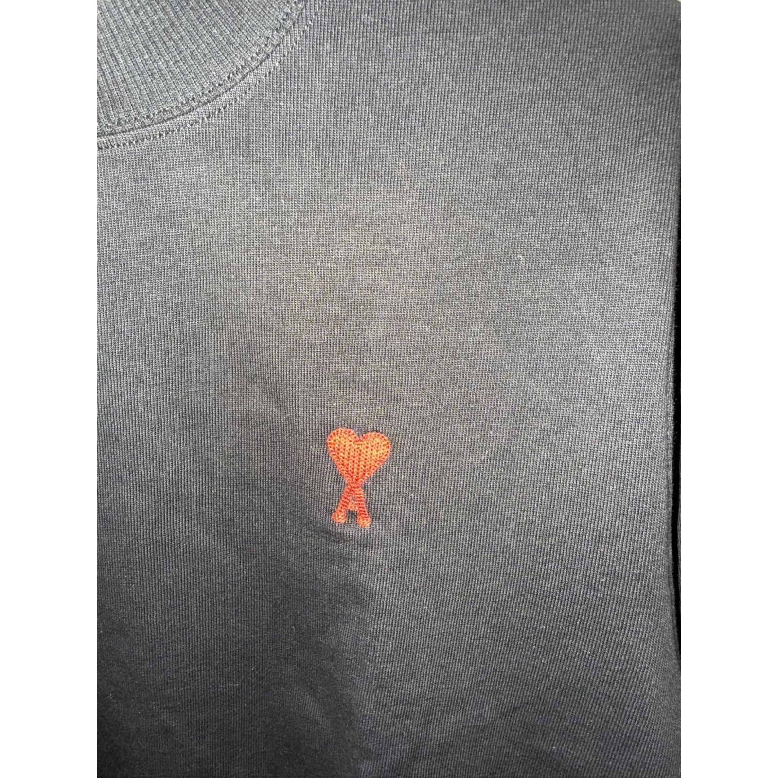 AMI AMI Black Round Neck Sweatshirt with Logo Size Xs Size XS / US 0-2 / IT 36-38 - 2 Thumbnail