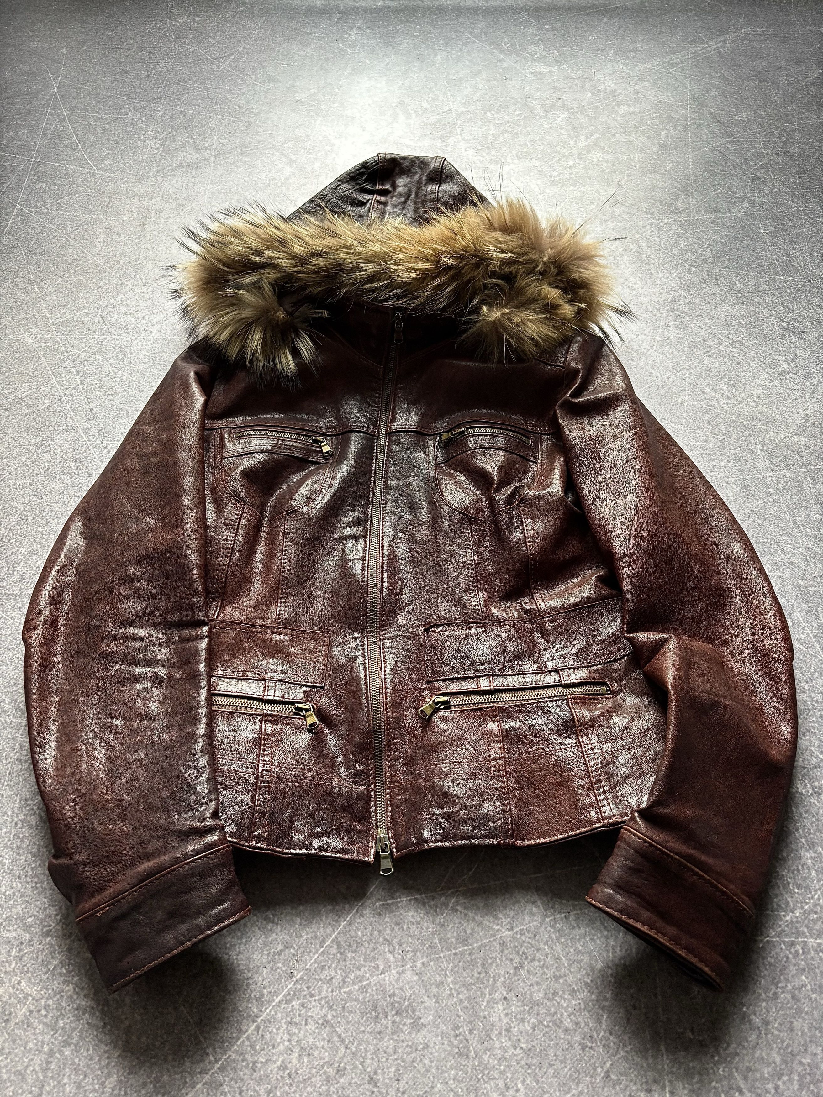 Yohji Yamamoto 2000s JAPANESE ISSEY MIYAKE STYLE WASHED FUR/LEATHER JACKET Size US S / EU 44-46 / 1 - 2 Thumbnail