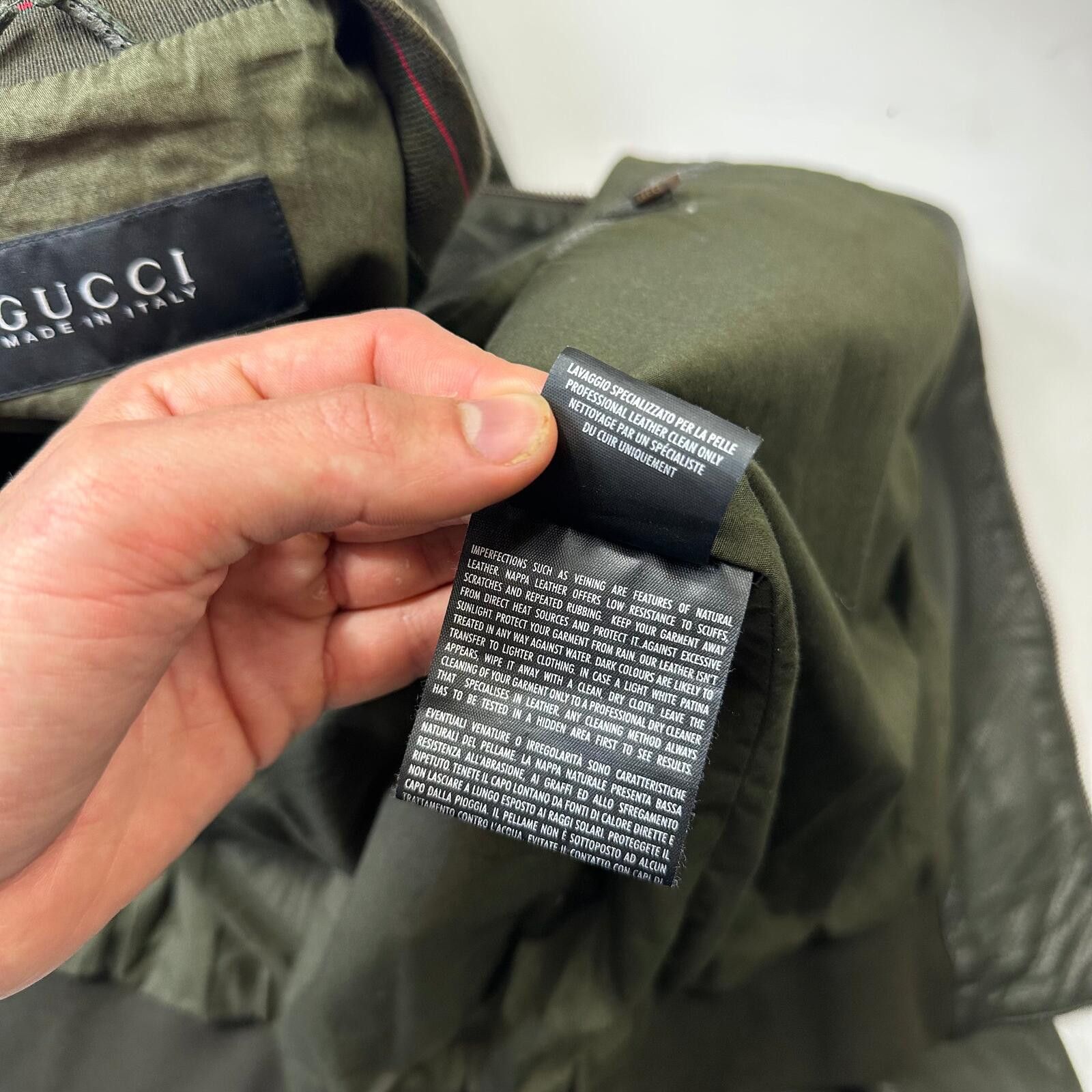 Gucci Gucci Tom Ford 00’s Perforated Nappa Leather Green Bomber L Size US L / EU 52-54 / 3 - 11 Thumbnail