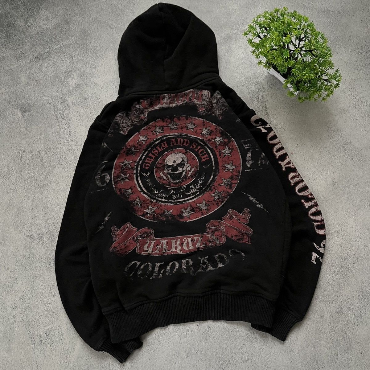 Ed Hardy × Japanese Brand Japanese Yakuza crazy printed Ed Hardy style y2k hoodie Size US M / EU 48-50 / 2 - 6 Thumbnail