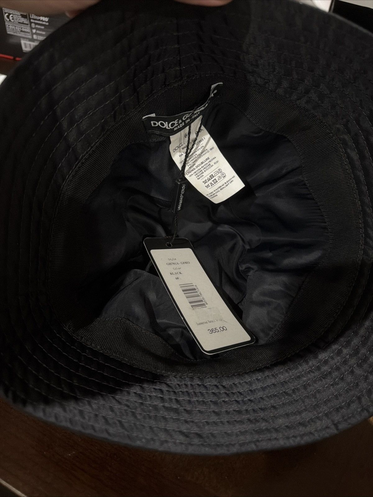 DOLCE & GABBANA Hat Black Wide Brim Cap Bucket s. 57 / S