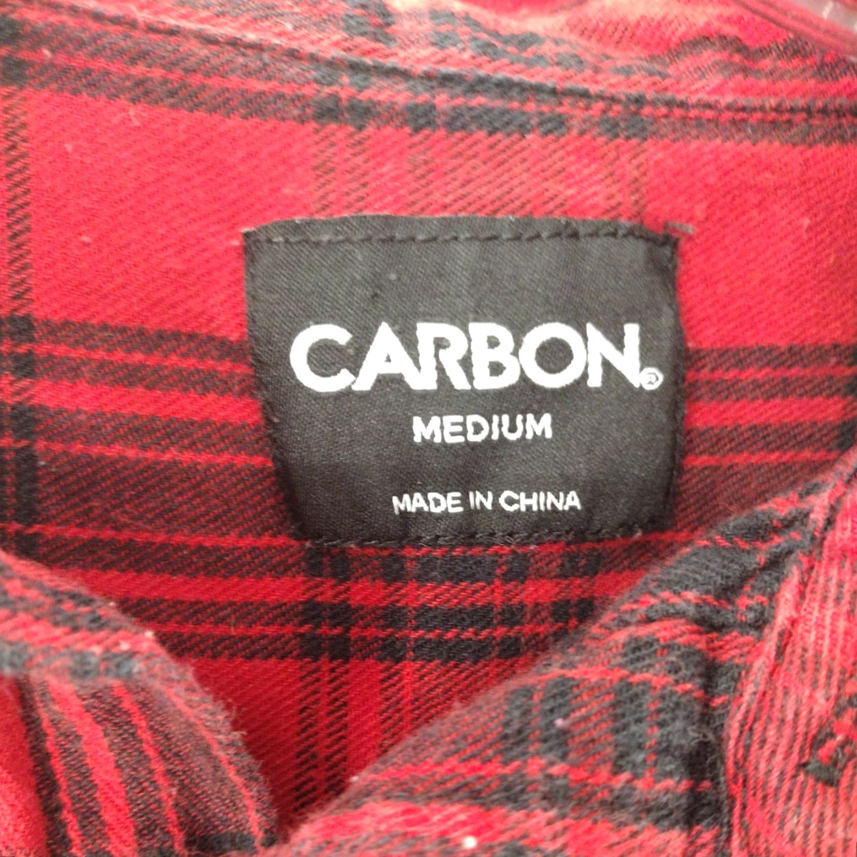 Carbon Carbon Button-Up Shirt Mens Medium Red Long Sleeve Plaid Casual Size US M / EU 48-50 / 2 - 4 Thumbnail