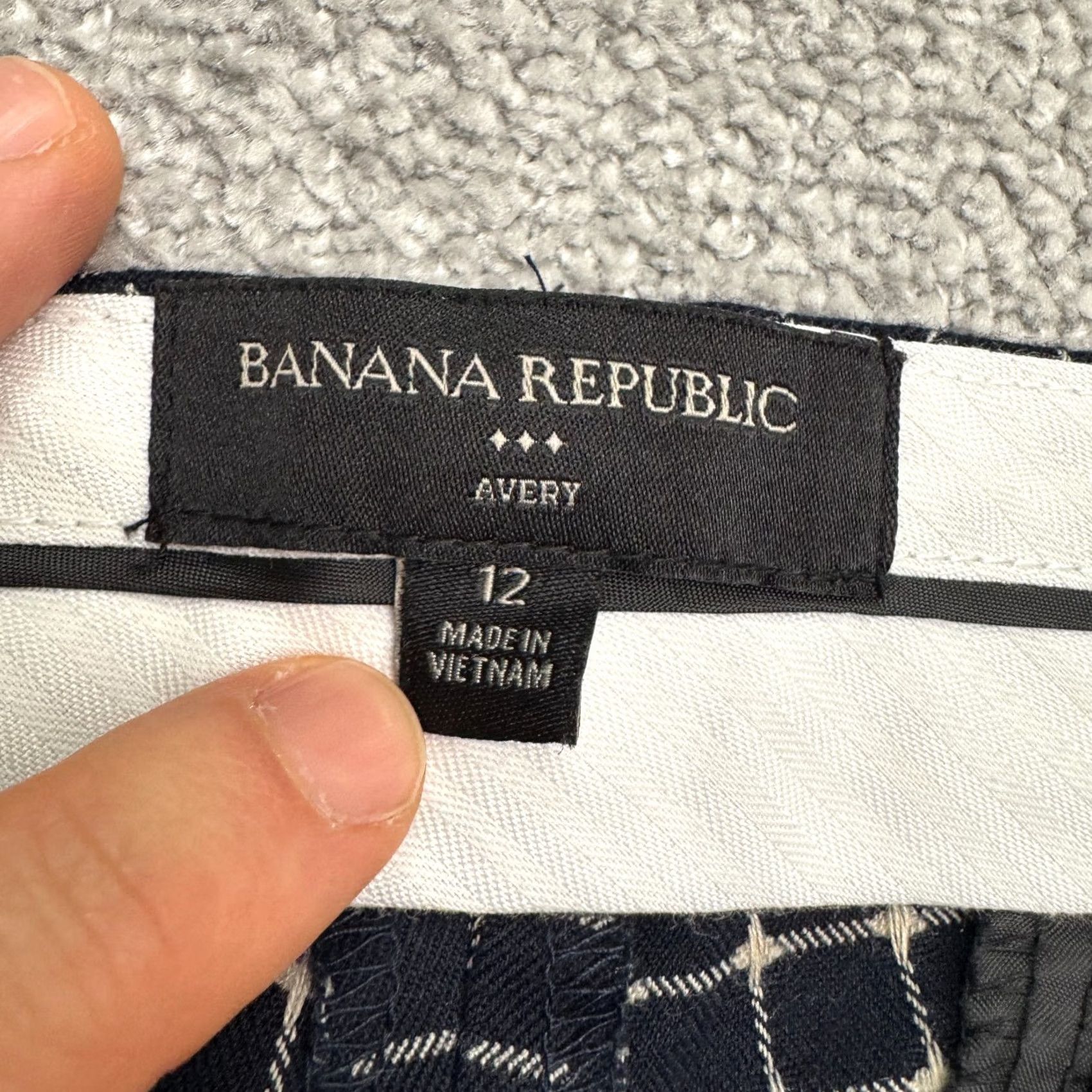 Banana Republic Banana Republic Avery Abstract Straight Leg Ankle Pant Womens 12 Navy Blue Size 34" / US 12 / IT 48 - 7 Thumbnail