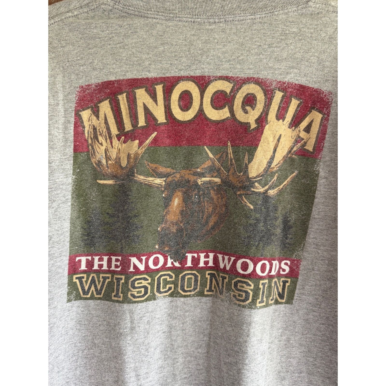 Alstyle Vintage Minocqua Wisconsin Moose Graphic Tee XL Size US XL / EU 56 / 4 - 4 Thumbnail