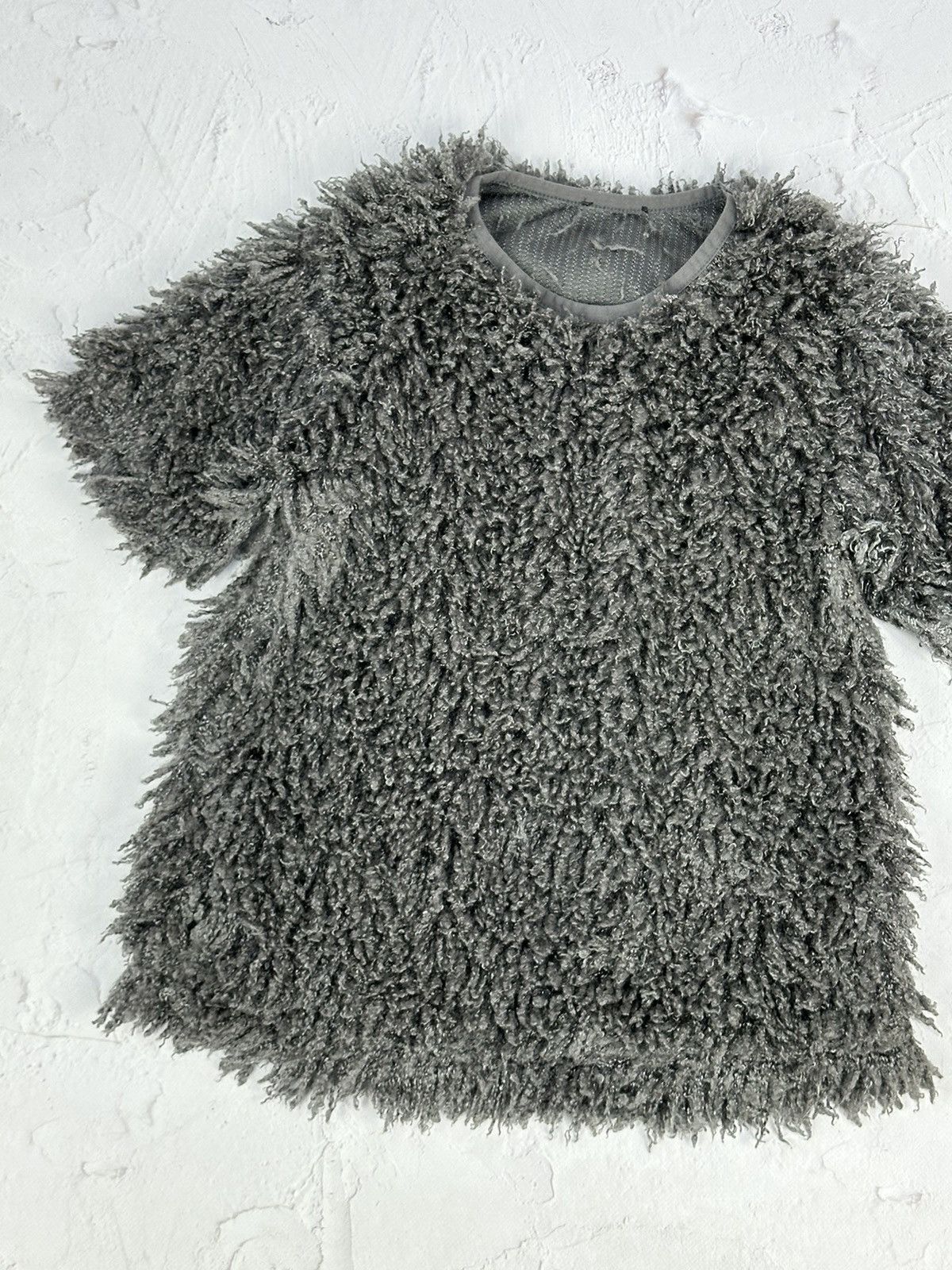 Japanese Brand × Vintage Y2K Vintage Grey Mohair Tee Size S / US 4 / IT 40 - 2 Thumbnail