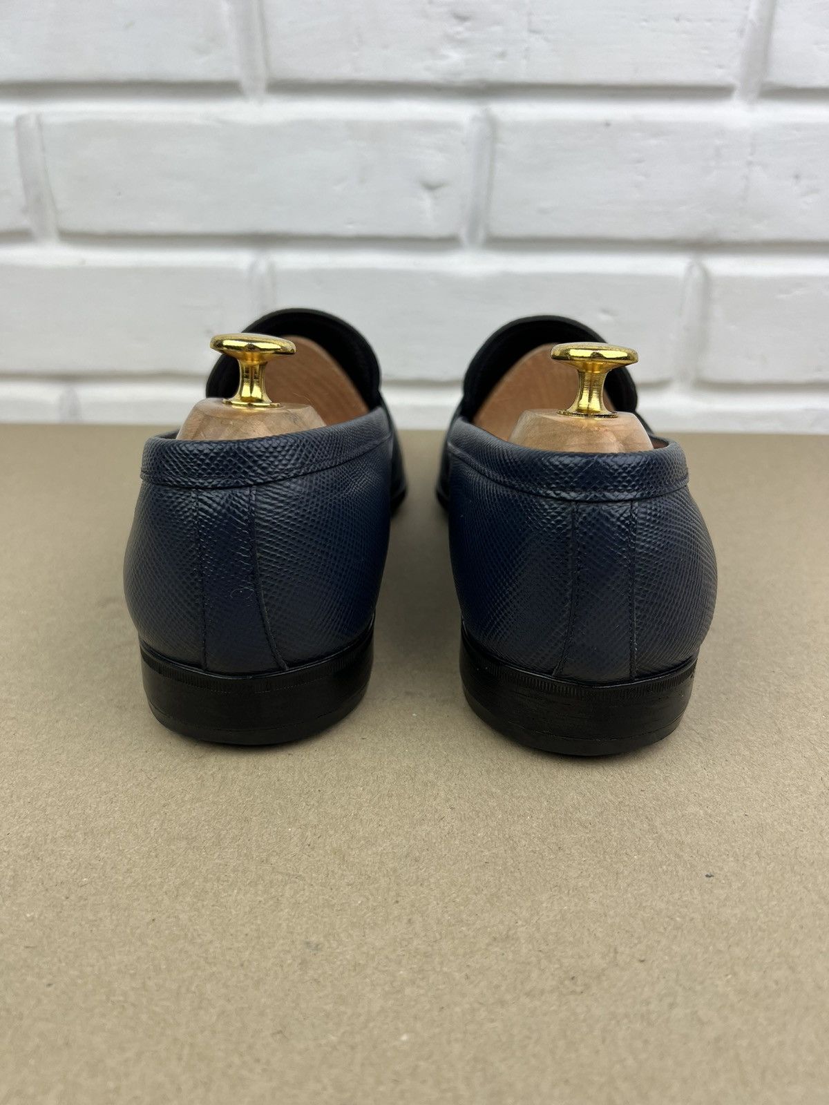 Prada PRADA MILANO Loafers Leather Saffiano Penny Shoes Blue Men's Size US 9 / EU 42 - 9 Thumbnail