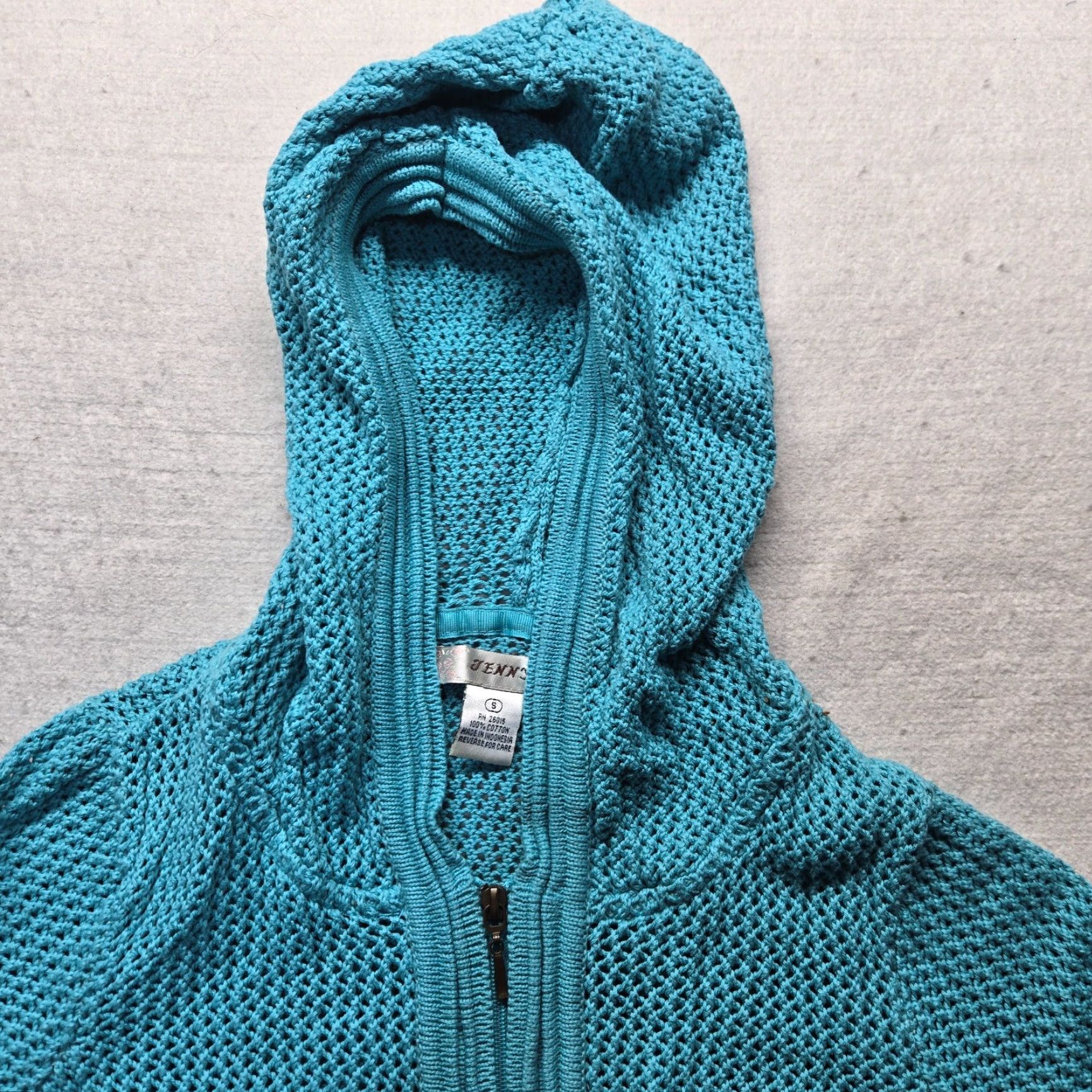 Vintage VINTAGE Jenni Women's Sweatshirt Hoodie Pullover S Small Blue Cotton Knit Casual Modern Size S / US 4 / IT 40 - 2 Thumbnail