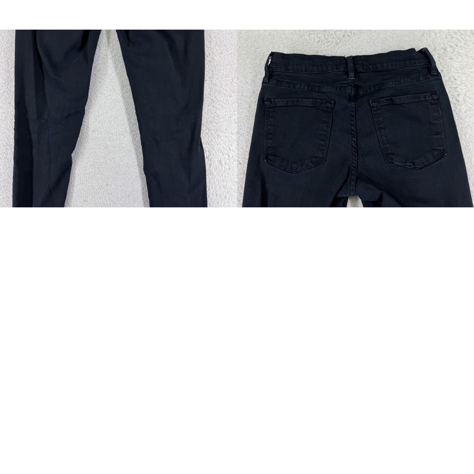 Frame FRAME Le Skinny De Jeanne Jeans Womens 26 Black Denim Pants 5-Pocket Regular Rise Low Crop Distressed Stretch Cotton Blend 27 Inseam Jeans Size 26" / US 2 / IT 38 - 10 Thumbnail