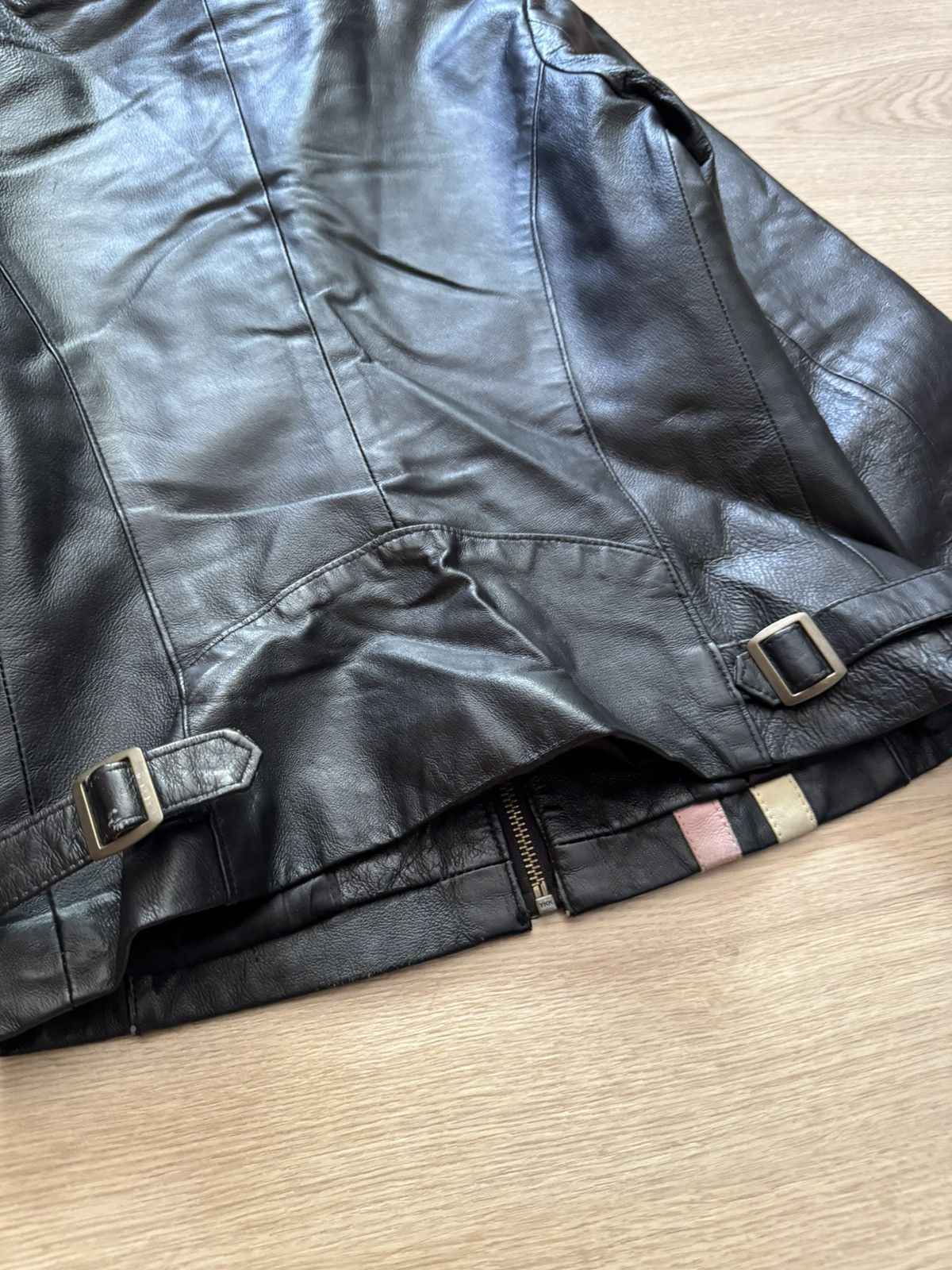 Genuine Leather Vintage 00s y2k Fishbone Women’s Genuine Leather Moto Jacket Size XS / US 0-2 / IT 36-38 - 5 Thumbnail