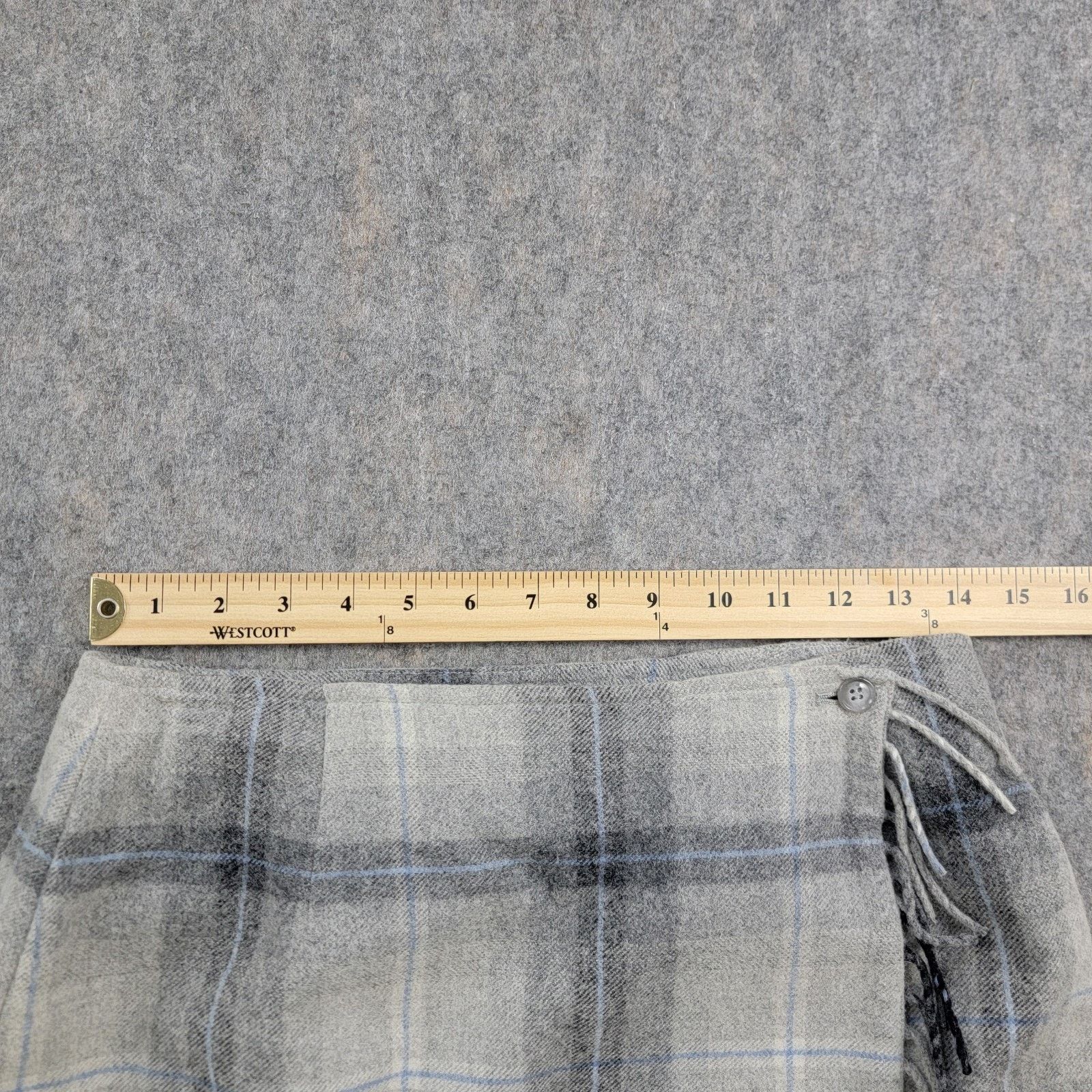 Vintage Liz Claiborne Y2K Windowpane Fringe Maxi Wrap Skirt Size 28" / US 6 / IT 42 - 3 Thumbnail