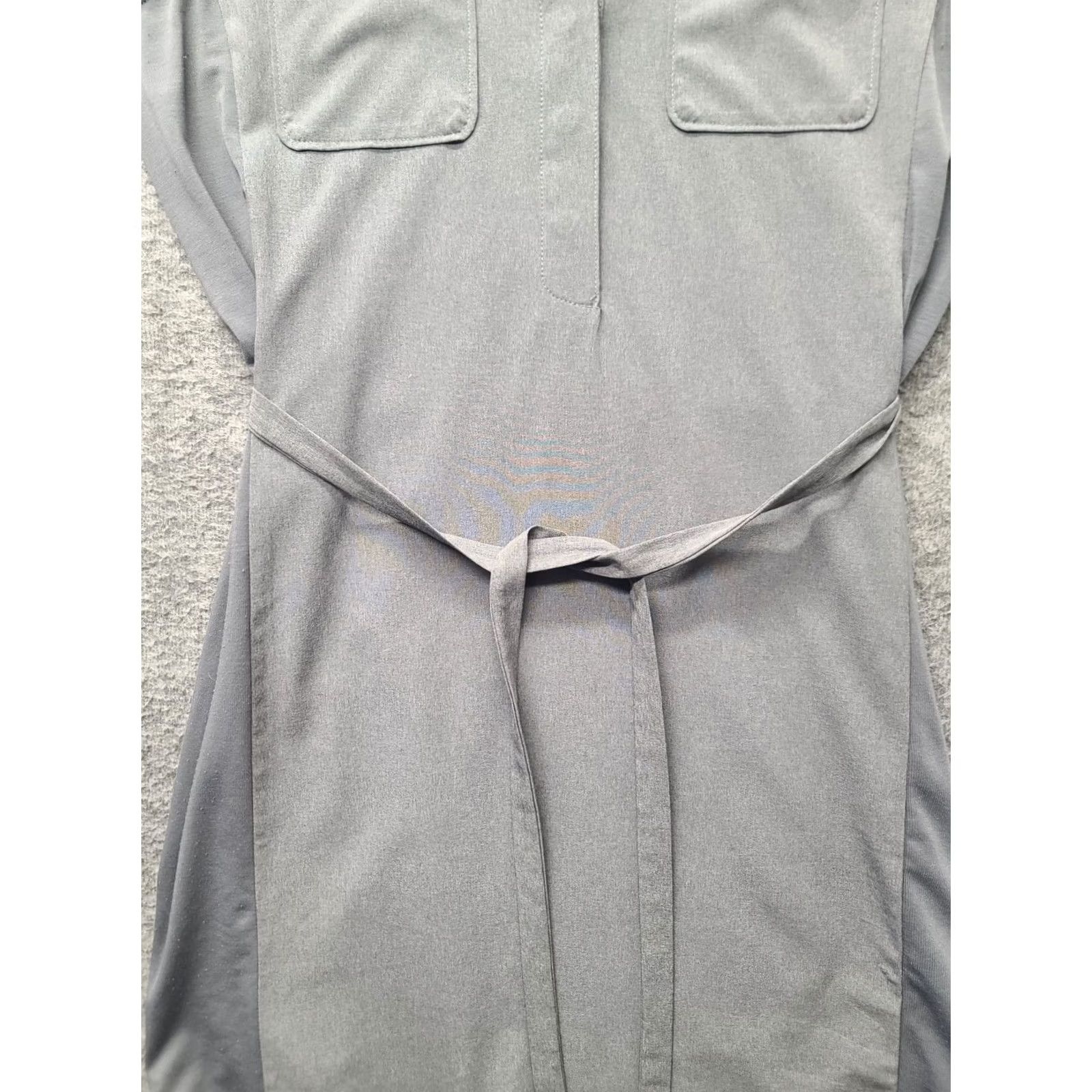 Eddie Bauer Eddie Bauer Travex Shirt Dress Womens S Belted Pockets Lightweight Short Sleeveless? No sleeves? Actually Sleeveless. Gray Polyster Blend Shirt Dress Size S / US 4 / IT 40 - 5 Thumbnail