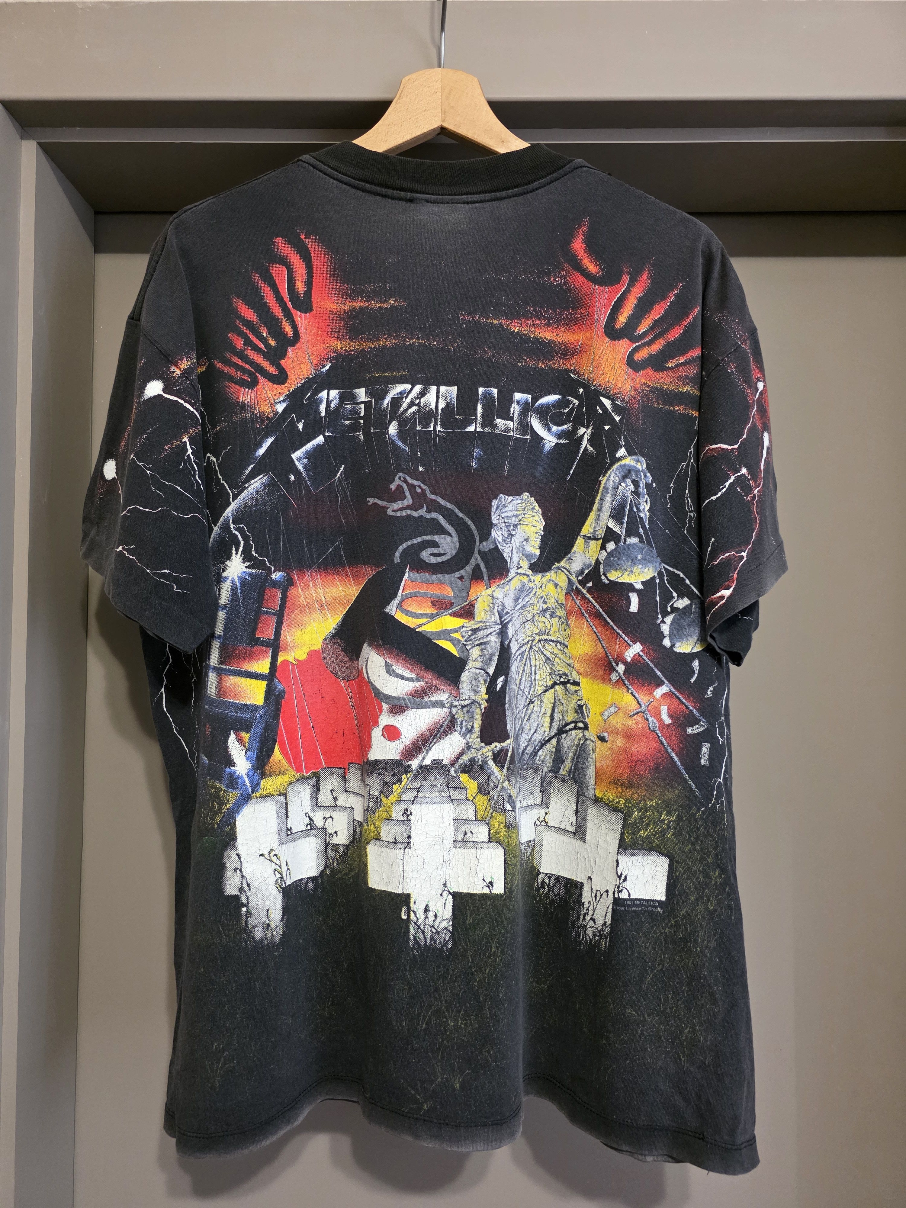 Metallica Rare Vintage 1991 Metallica All Over Print T-shirt Size XL Size US XL / EU 56 / 4 - 10 Thumbnail