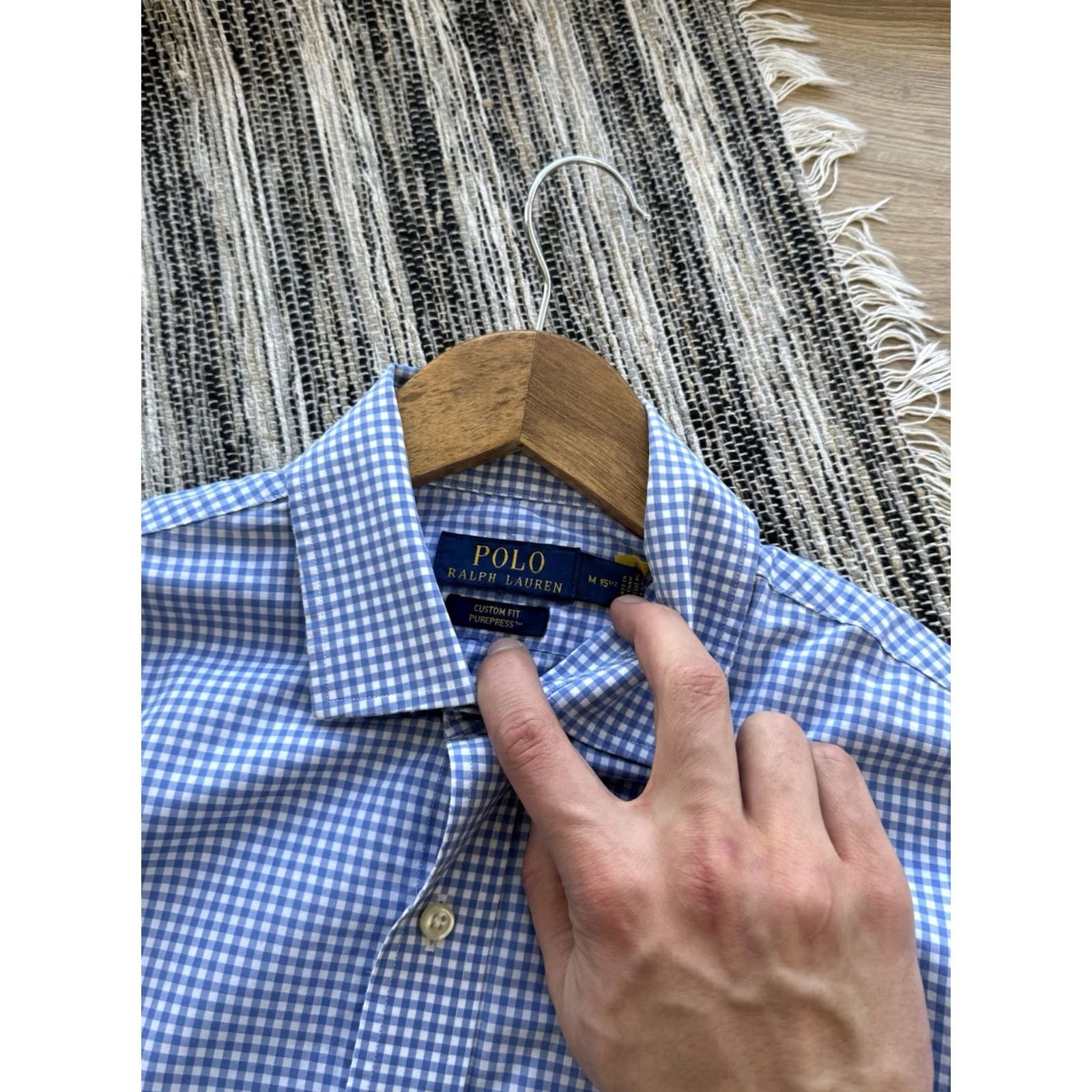 Polo Ralph Lauren VINTAGE Polo Ralph Lauren Shirt Plaid Checked Blue White Button Up Luxury Shirt Men M Size US M / EU 48-50 / 2 - 7 Thumbnail