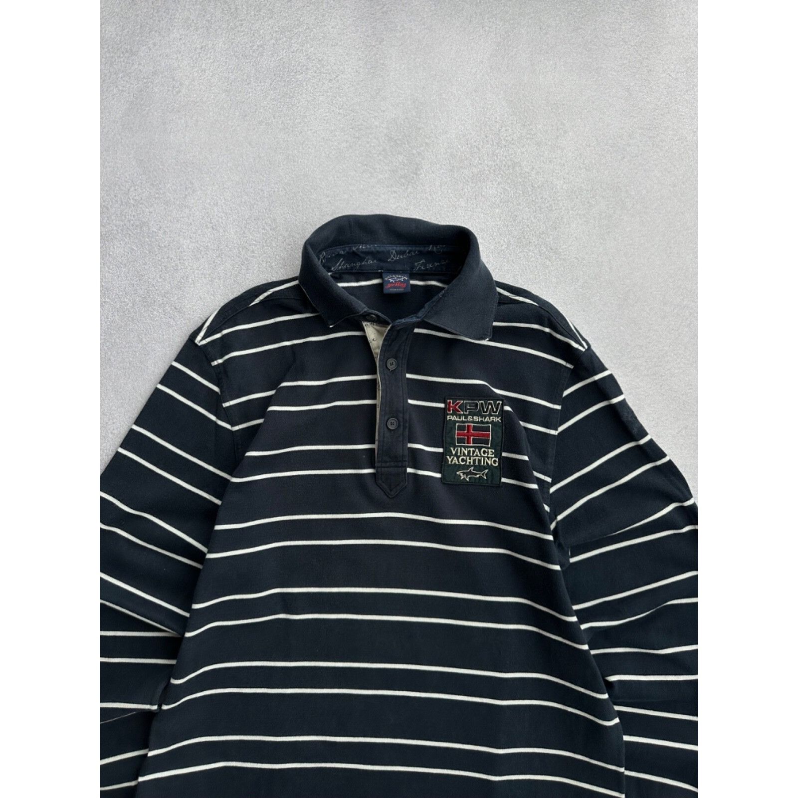 Paul & Shark VTG Paul & Shark Yachting KPW Striped Rugby Shirt Size US L / EU 52-54 / 3 - 4 Thumbnail