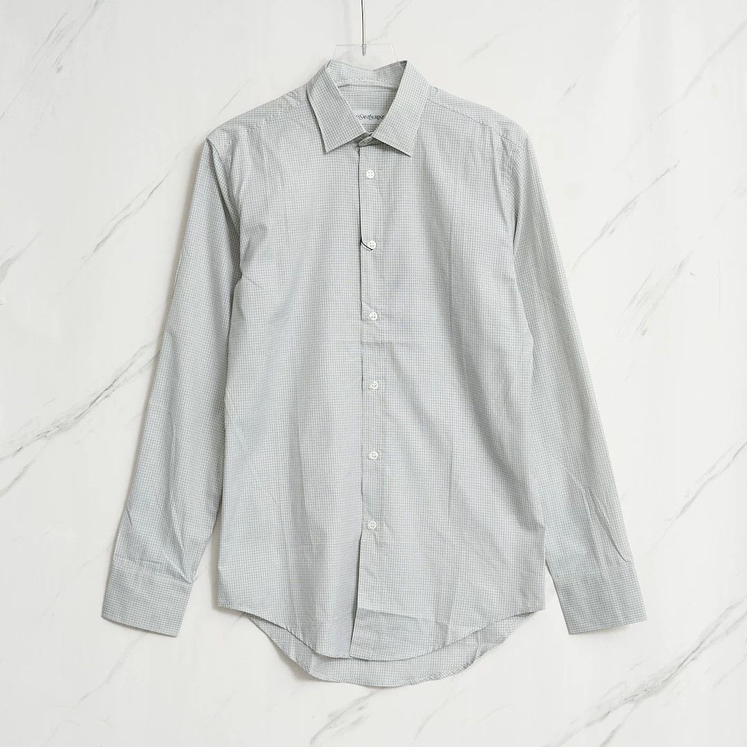 Saint Laurent Paris Saint Laurent Men's Logo Plaid Shirt Size US M / EU 48-50 / 2 - 1 Thumbnail