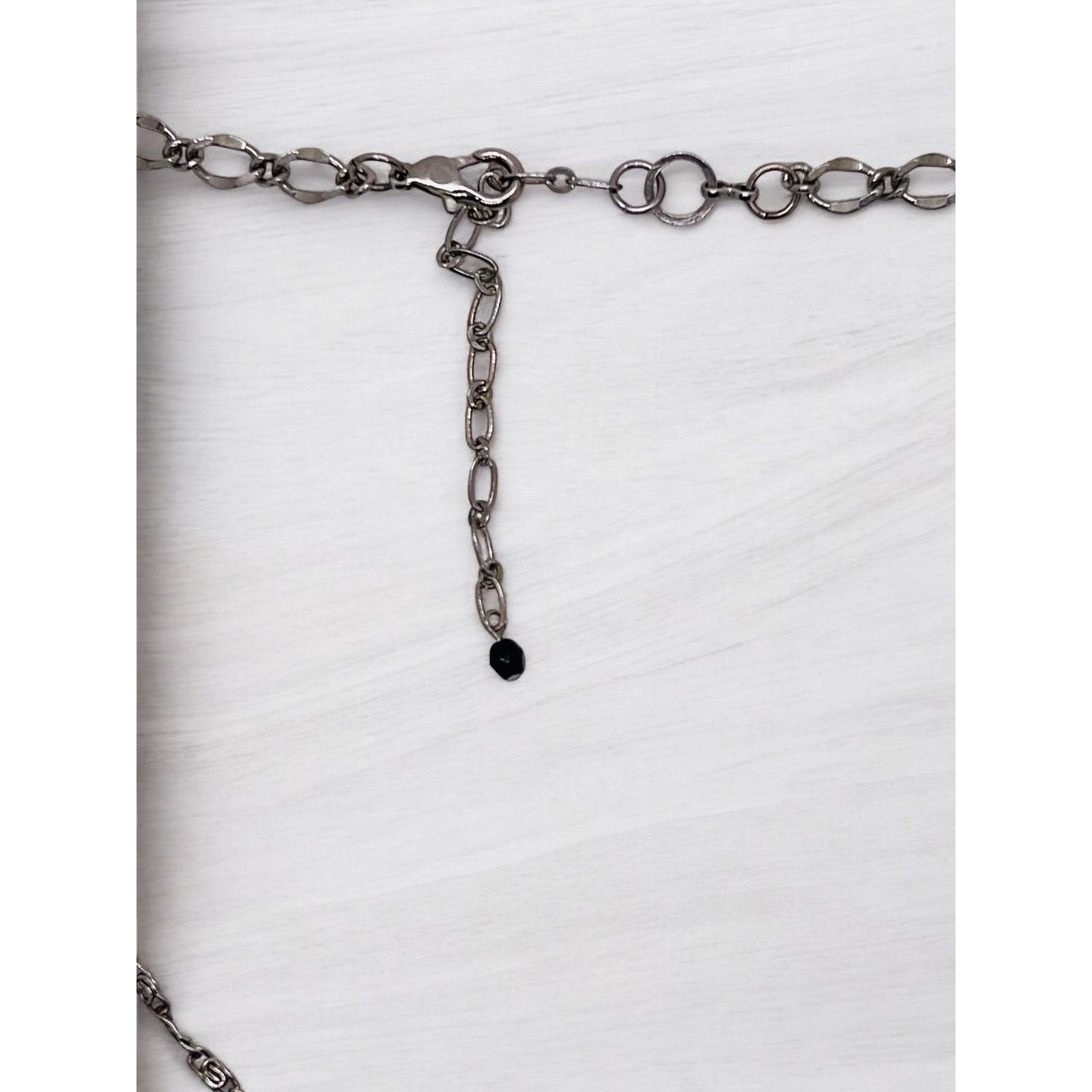 Vintage Silver Tone Jewelry Set-Black Bead Necklace & Drop Earrings Size ONE SIZE - 7 Thumbnail