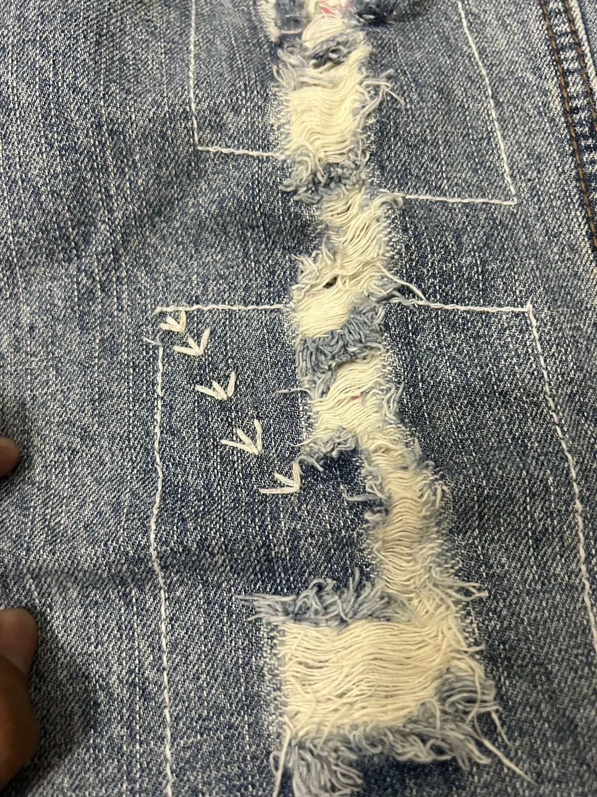 Japanese Brand Vintage Clef De Sol Ripped Jeans Size US 31 - 7 Thumbnail