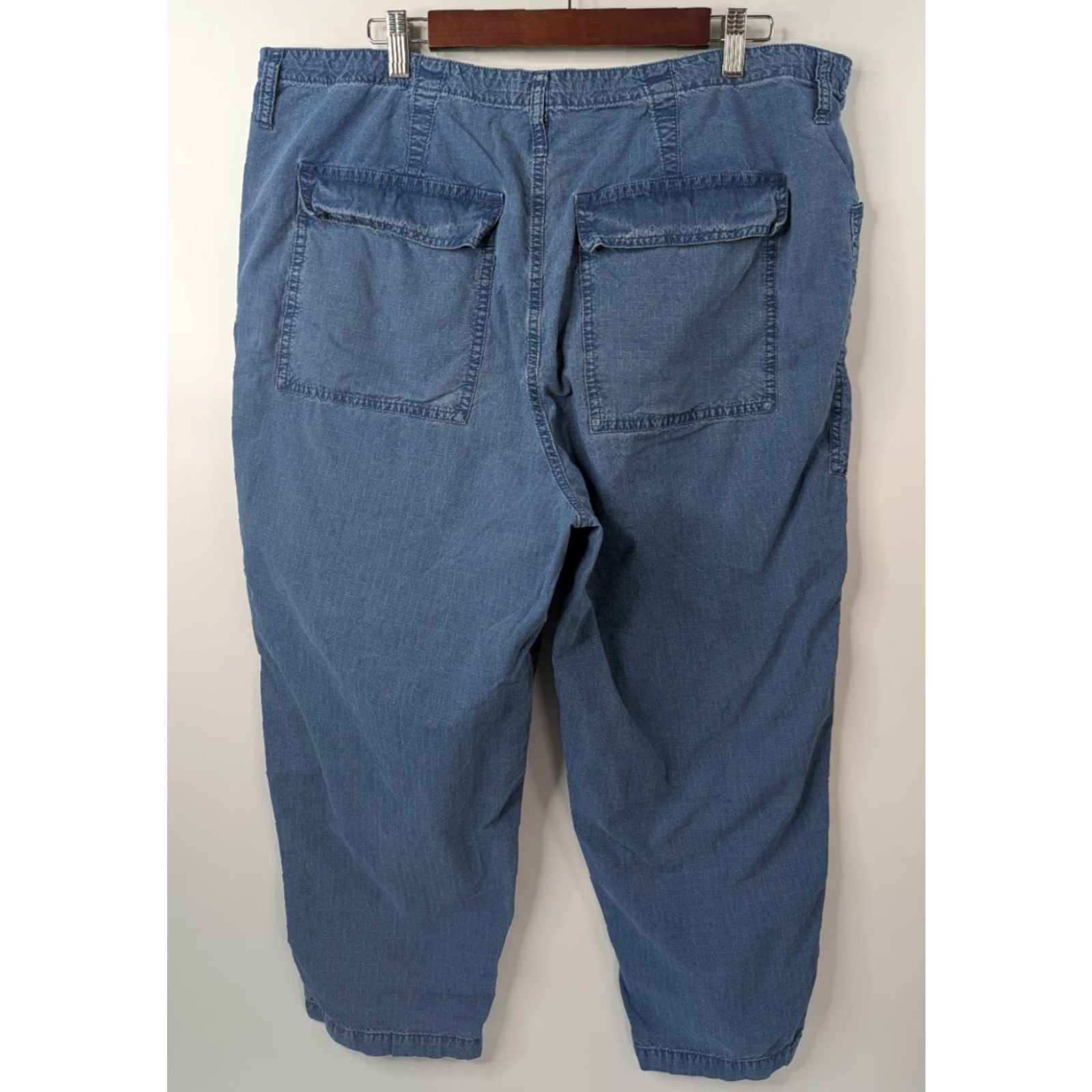 Madewell VINTAGE Madewell Indigo Blue Ripstop Cotton Drawstring Cargo Pants NA151 33 Women Pants Cargo Blue 33 Mens? Size 24" / US 00 / IT 34 - 3 Thumbnail